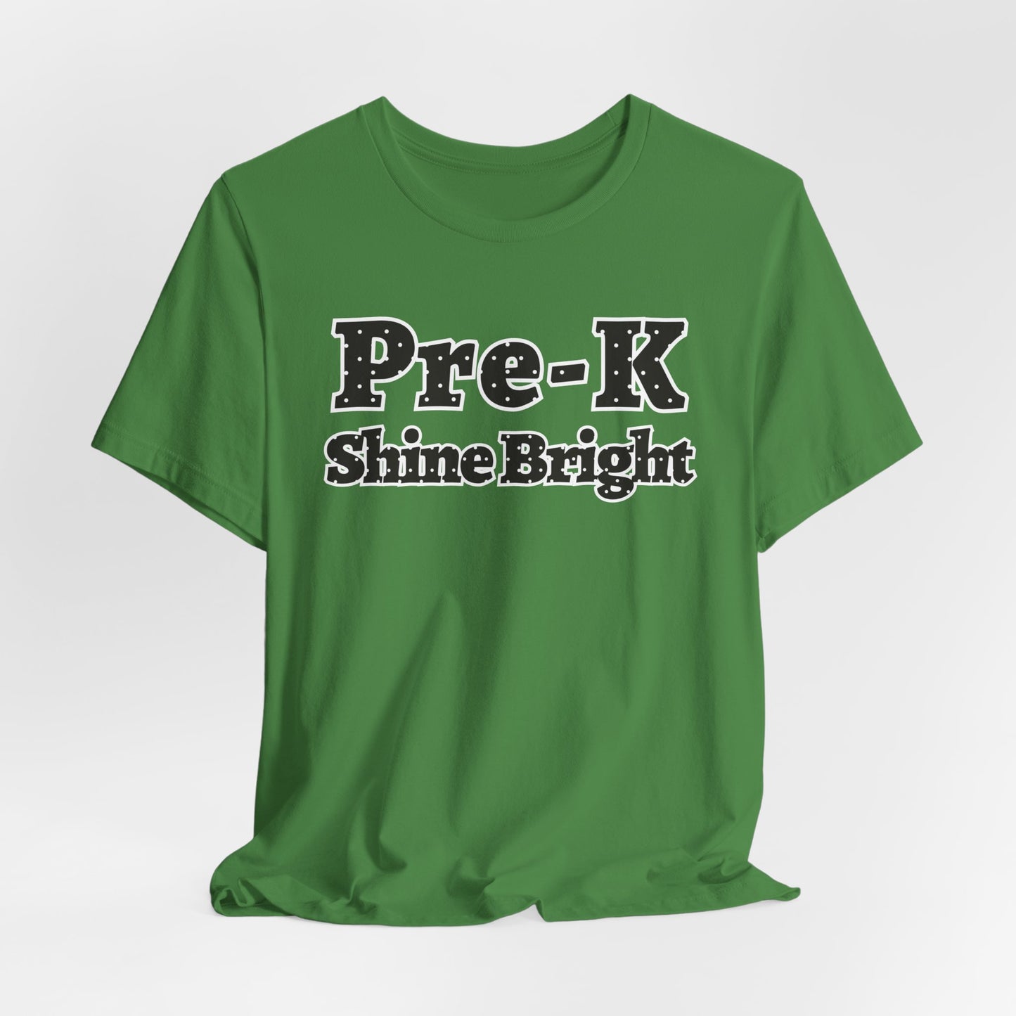 Custom Unisex Black Polka Dot Shine Bright Pre-K T-Shirt