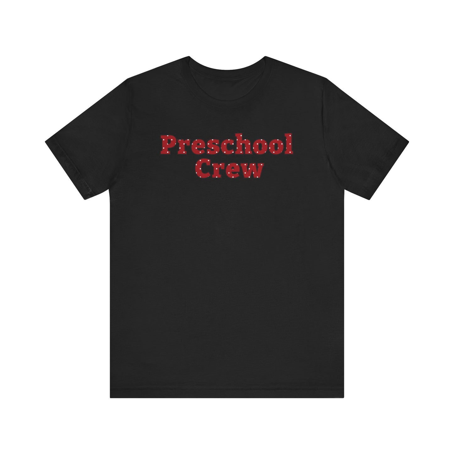 Custom Unisex Red Polka Dot Preschool Crew T-Shirt