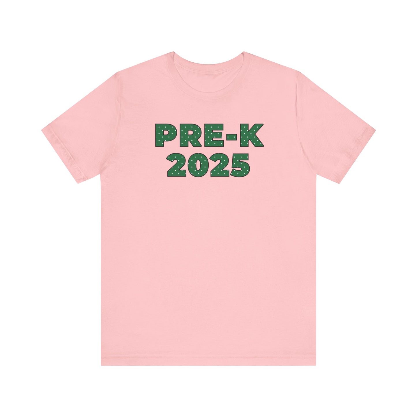Custom Unisex Green Polka Dot Preschool Crew T-Shirt