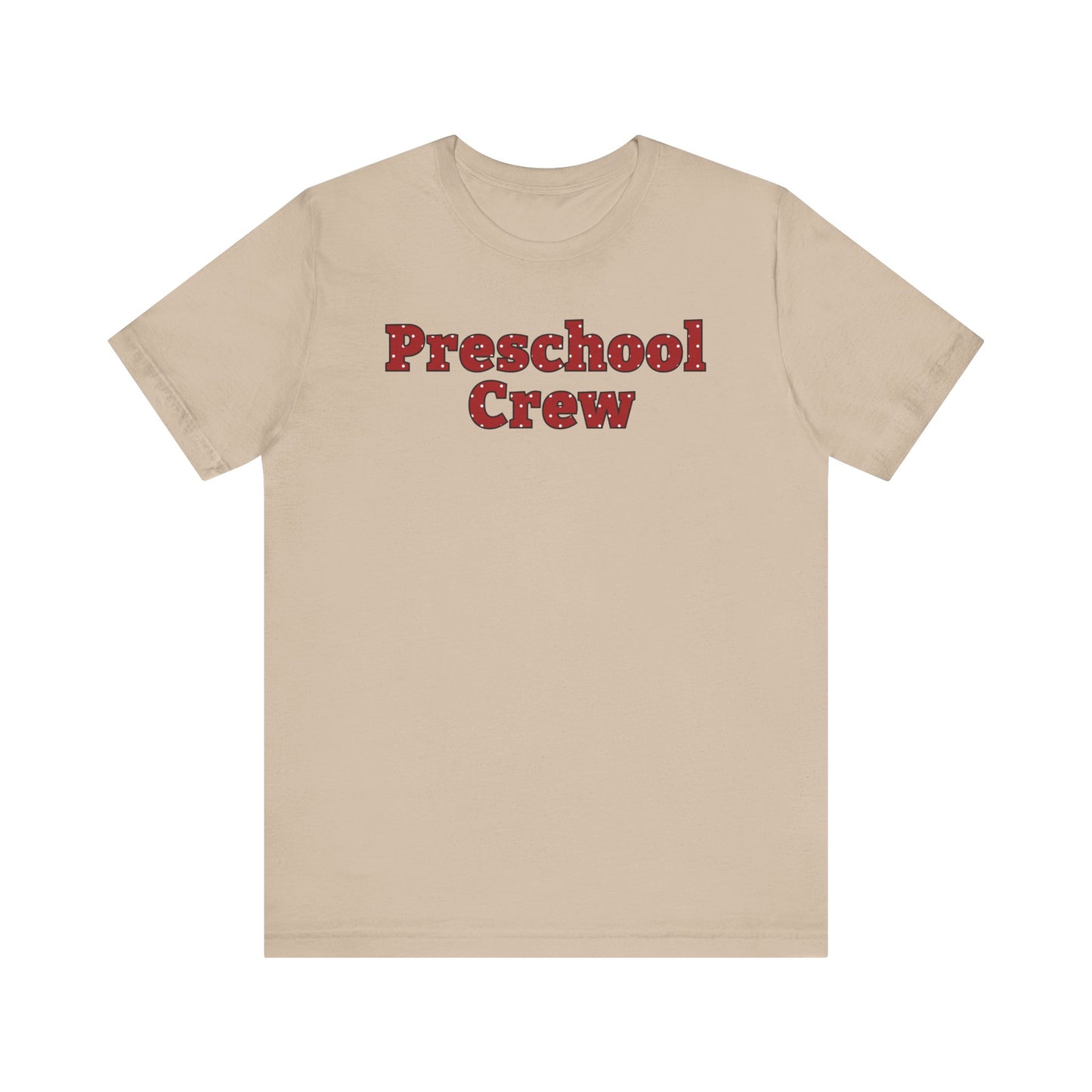 Custom Unisex Red Polka Dot Preschool Crew T-Shirt