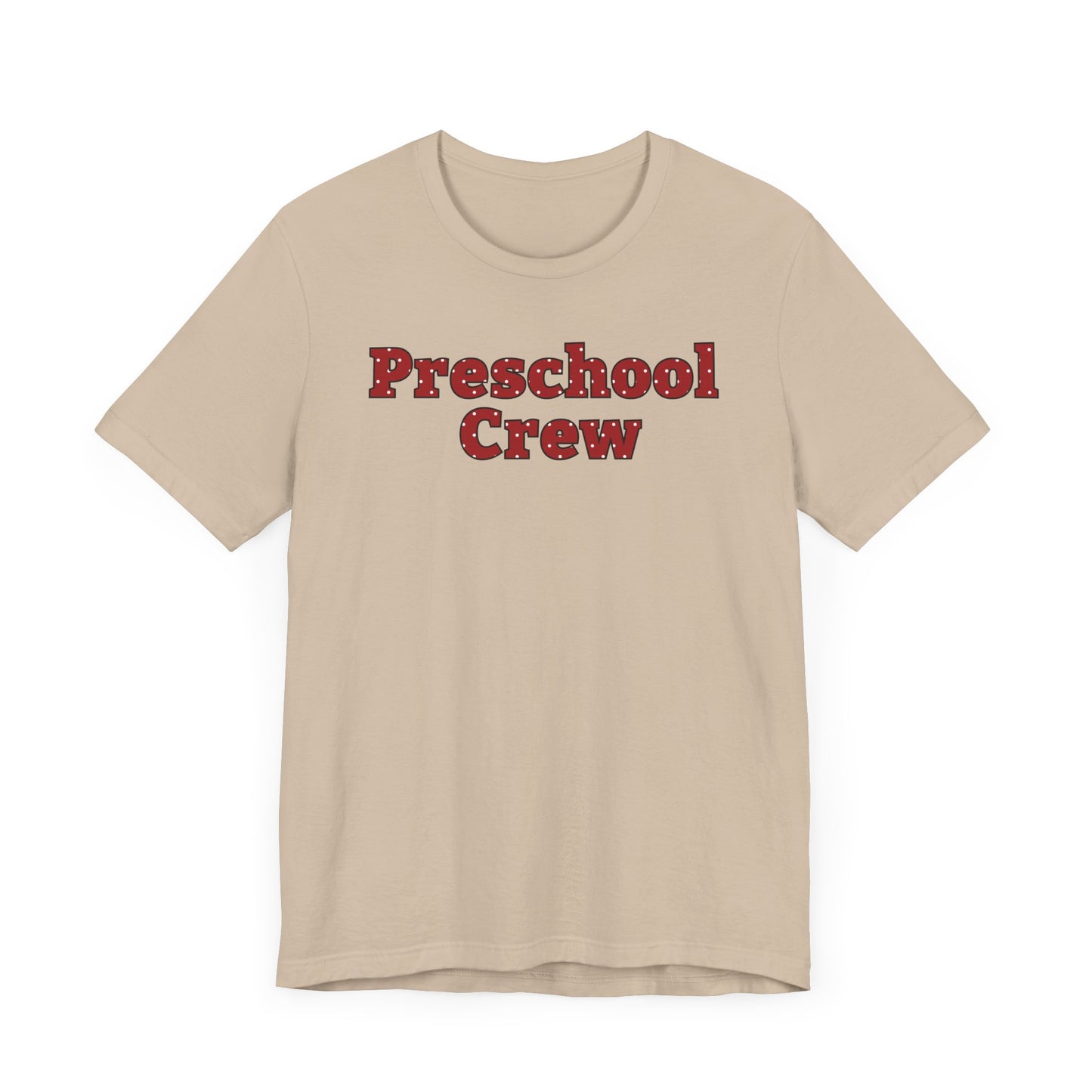 Custom Unisex Red Polka Dot Preschool Crew T-Shirt