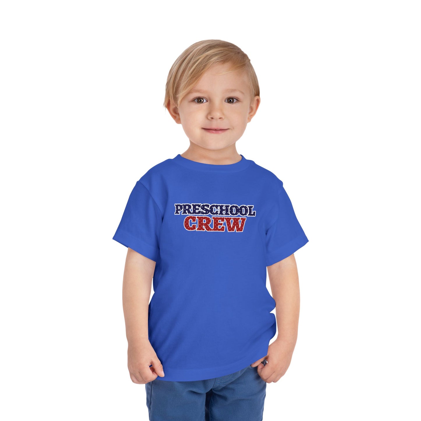 Custom Polka Dot Preschool Crew Toddler T-Shirt