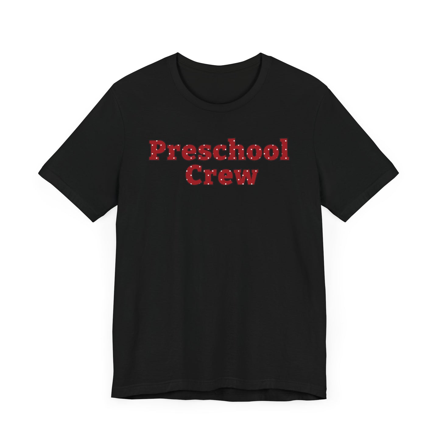 Custom Unisex Red Polka Dot Preschool Crew T-Shirt