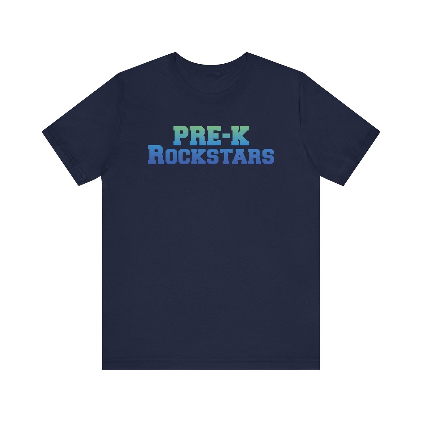 Custom Unisex Green-Blue Pre-K Rockstars T-Shirt