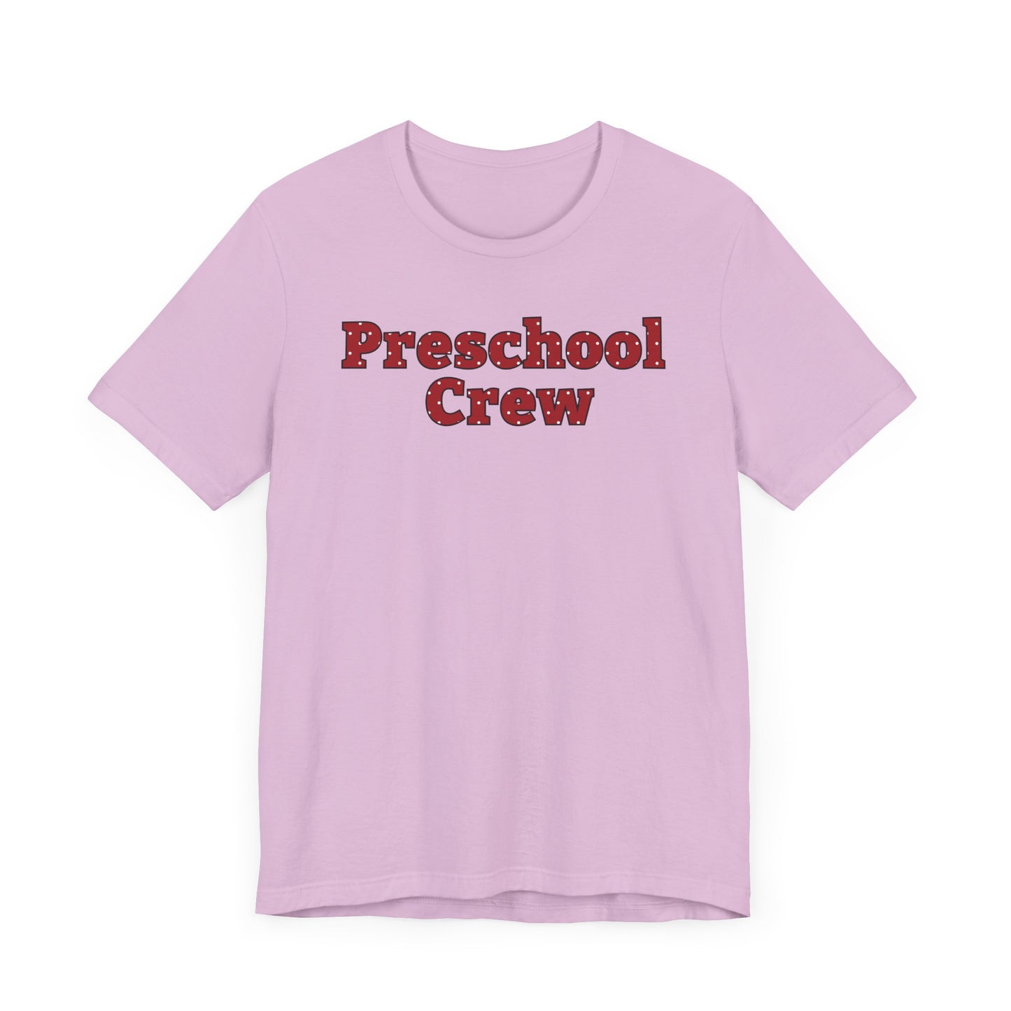 Custom Unisex Red Polka Dot Preschool Crew T-Shirt