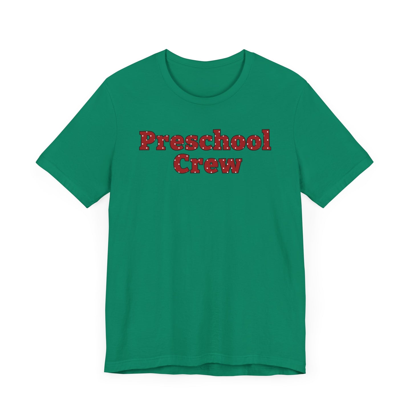 Custom Unisex Red Polka Dot Preschool Crew T-Shirt
