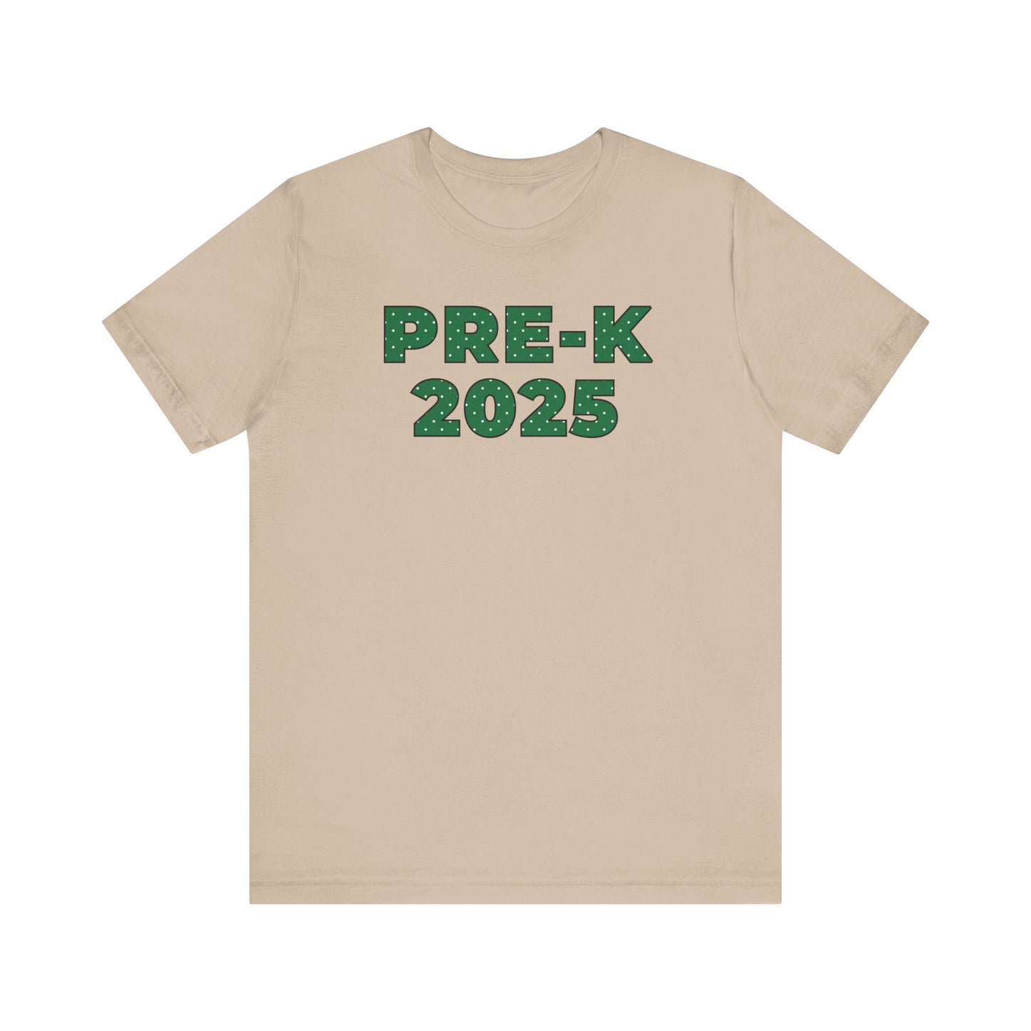 Custom Unisex Green Polka Dot Preschool Crew T-Shirt