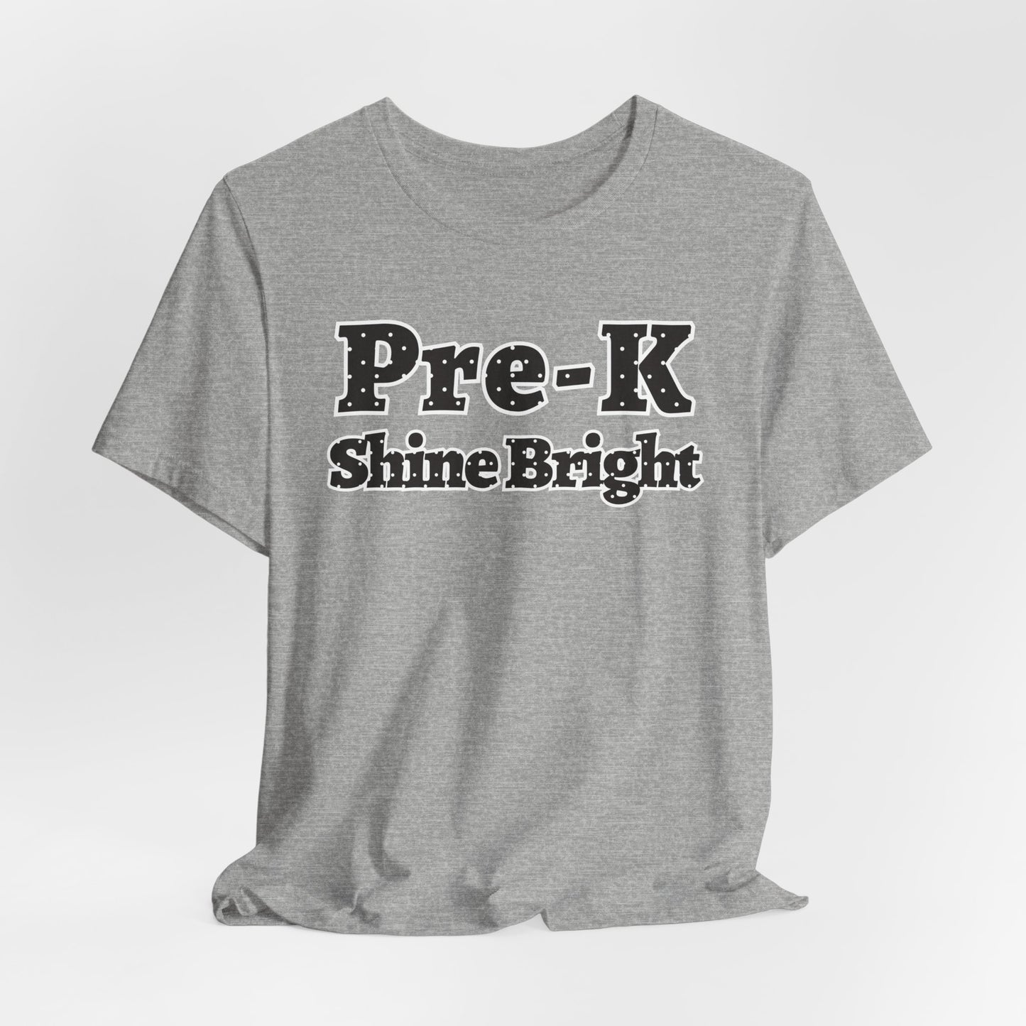 Custom Unisex Black Polka Dot Shine Bright Pre-K T-Shirt