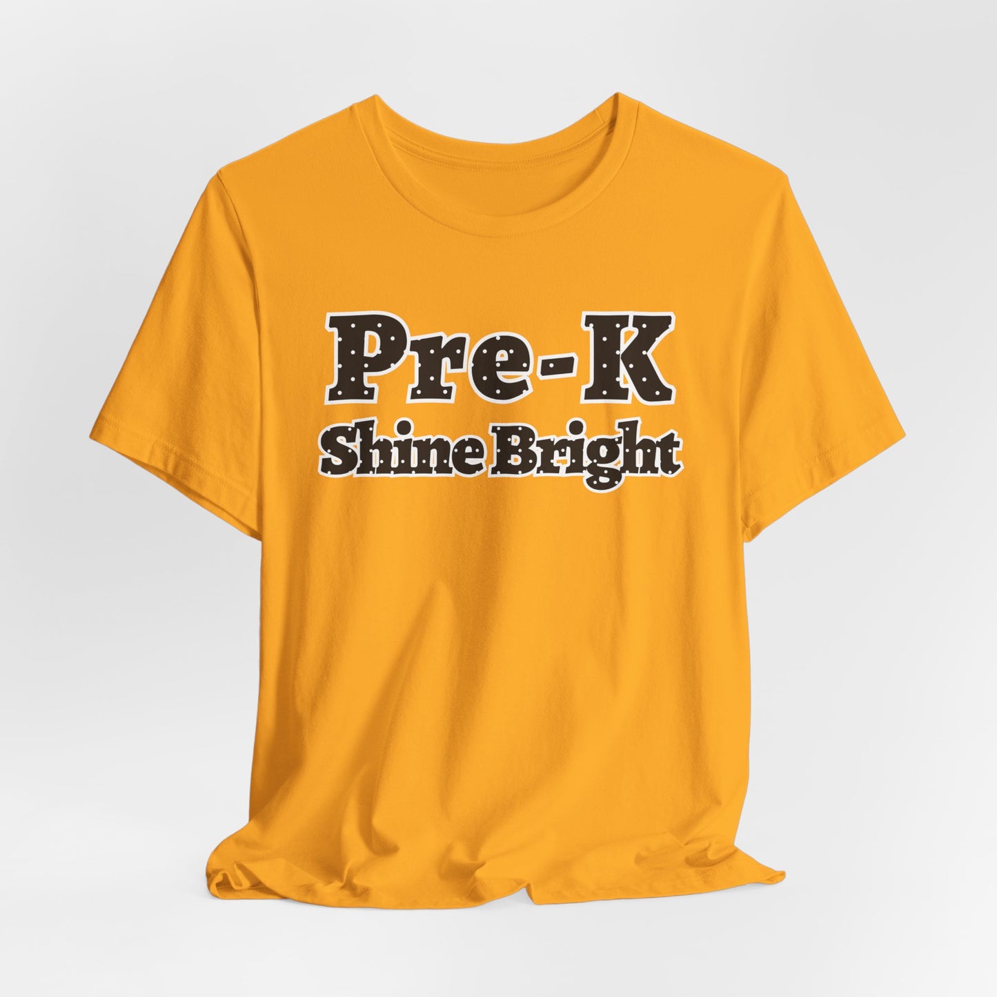 Custom Unisex Black Polka Dot Shine Bright Pre-K T-Shirt