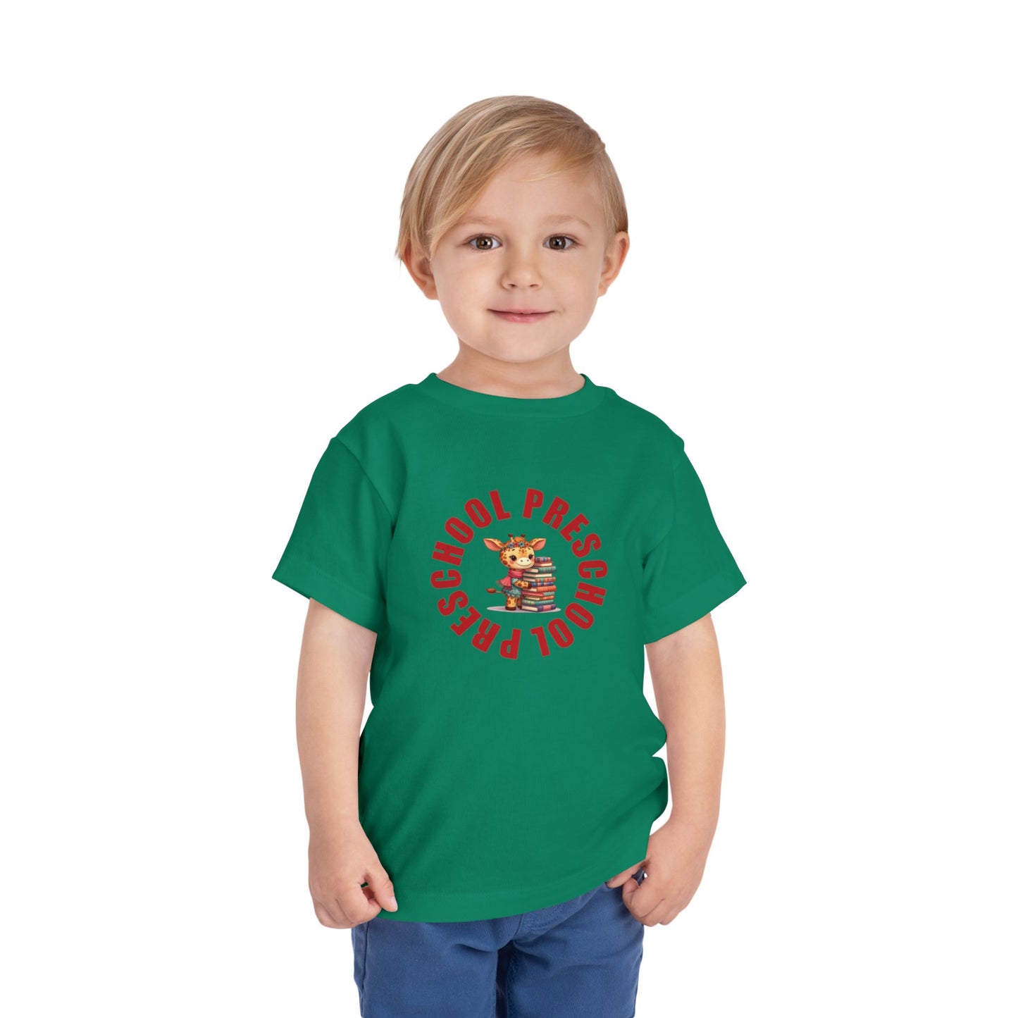 Custom Preschool Giraffe with Books T-Shirt