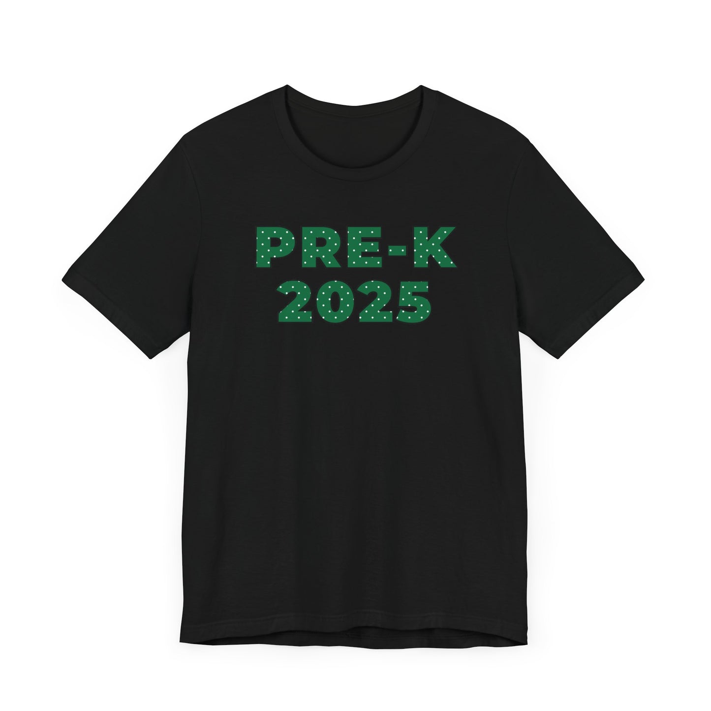 Custom Unisex Green Polka Dot Preschool Crew T-Shirt
