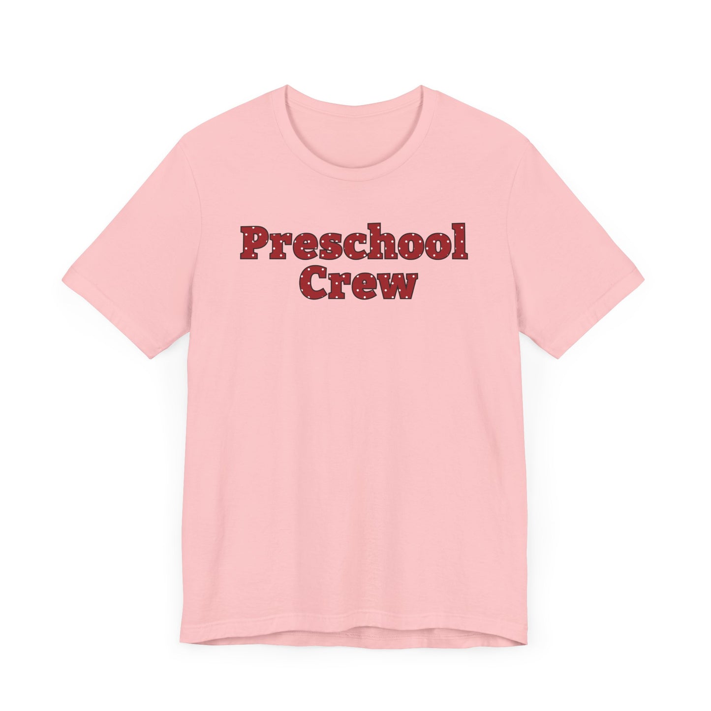 Custom Unisex Red Polka Dot Preschool Crew T-Shirt