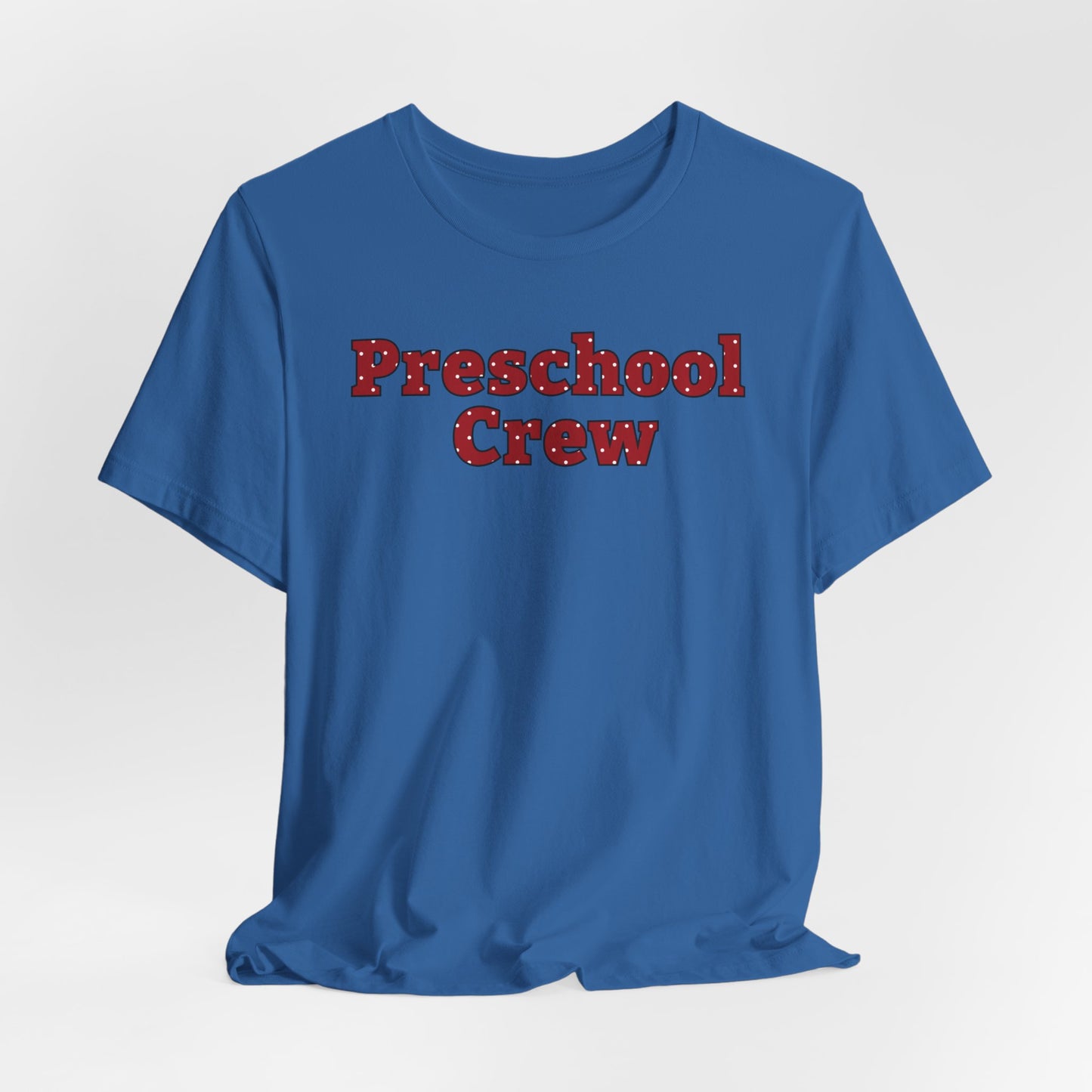 Custom Unisex Red Polka Dot Preschool Crew T-Shirt