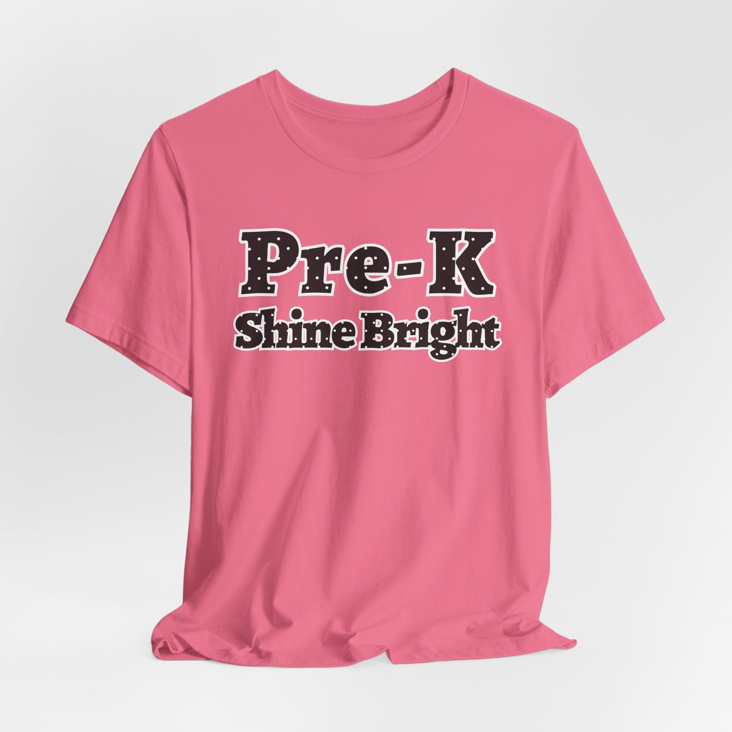 Custom Unisex Black Polka Dot Shine Bright Pre-K T-Shirt