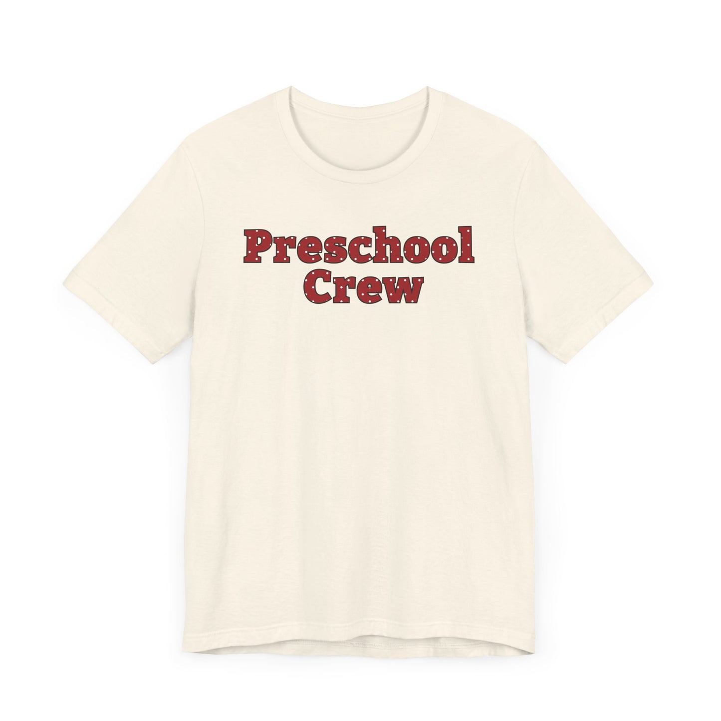 Custom Unisex Red Polka Dot Preschool Crew T-Shirt