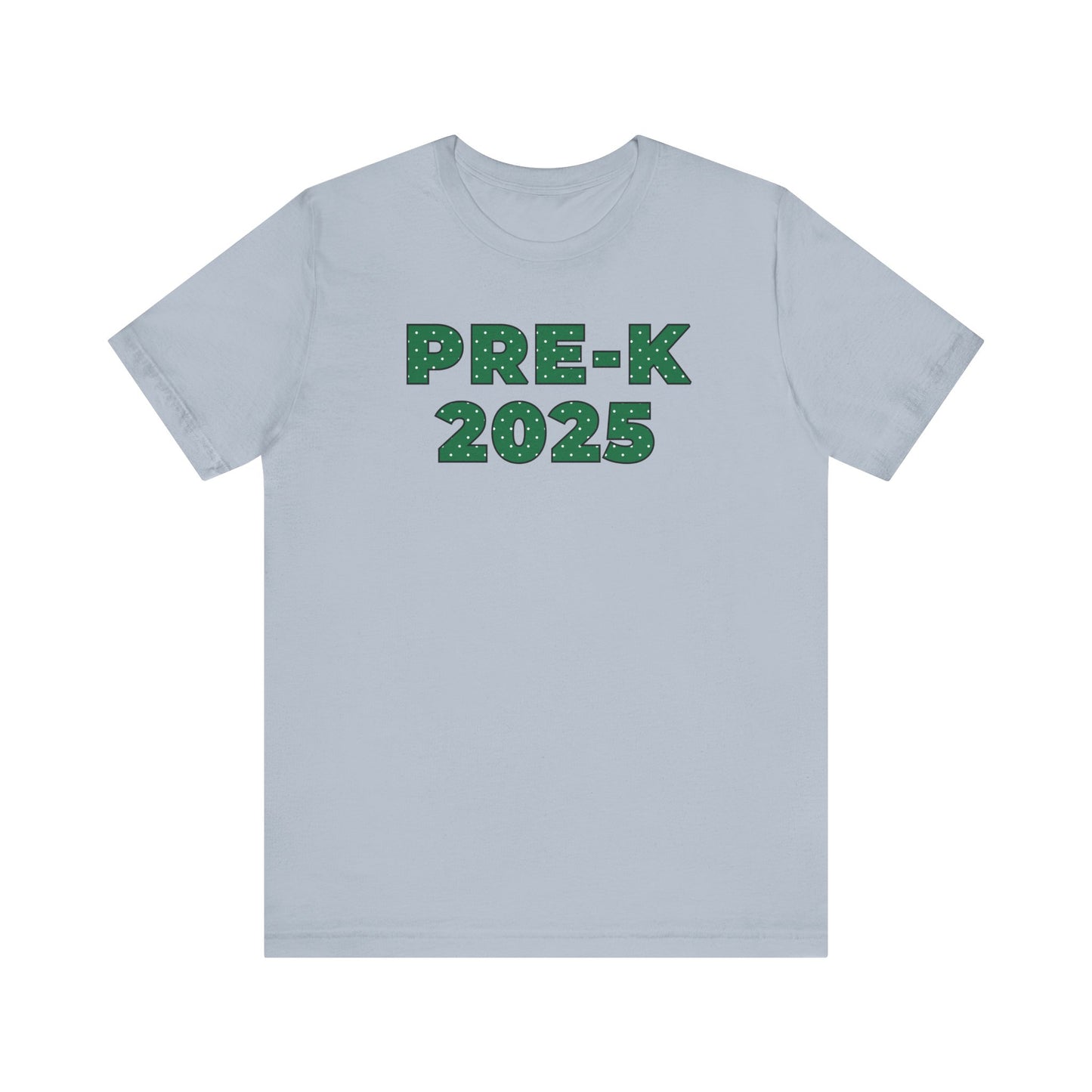 Custom Unisex Green Polka Dot Preschool Crew T-Shirt