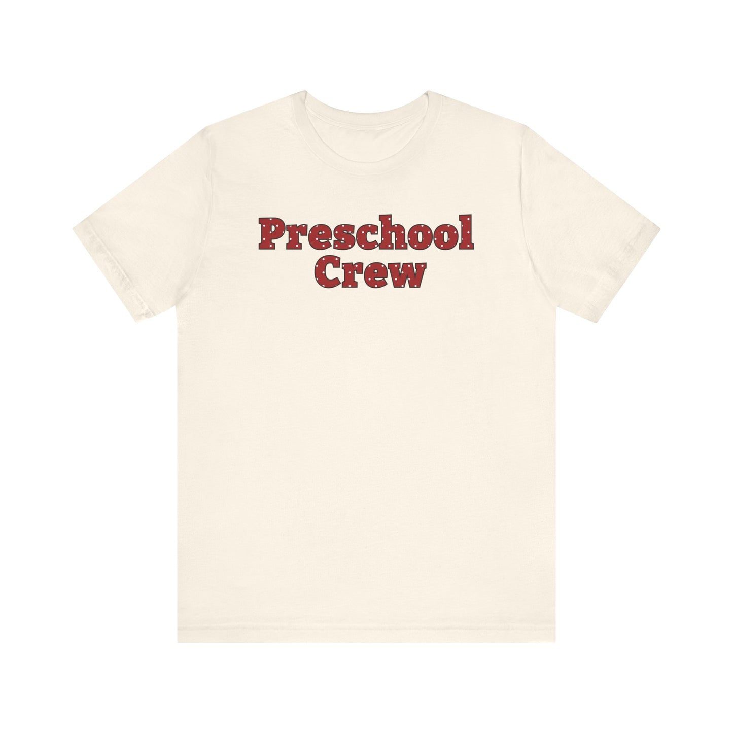 Custom Unisex Red Polka Dot Preschool Crew T-Shirt