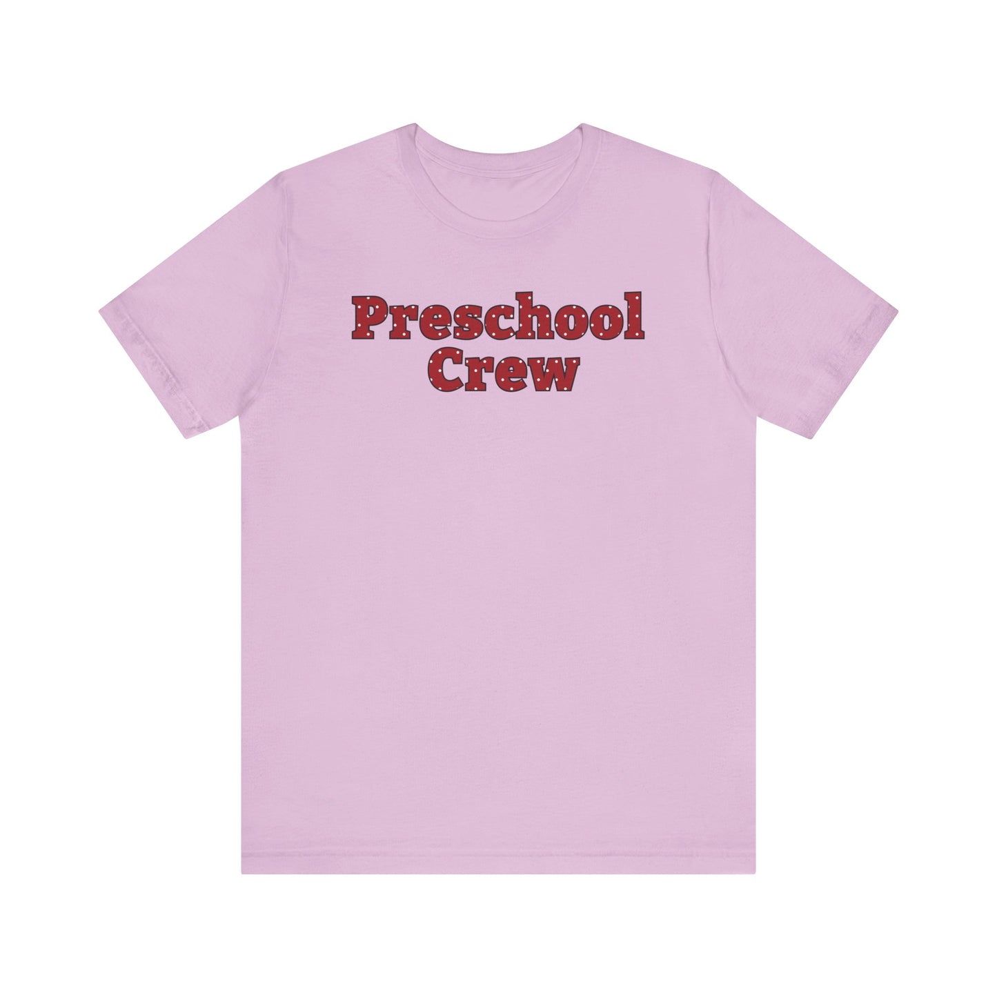 Custom Unisex Red Polka Dot Preschool Crew T-Shirt
