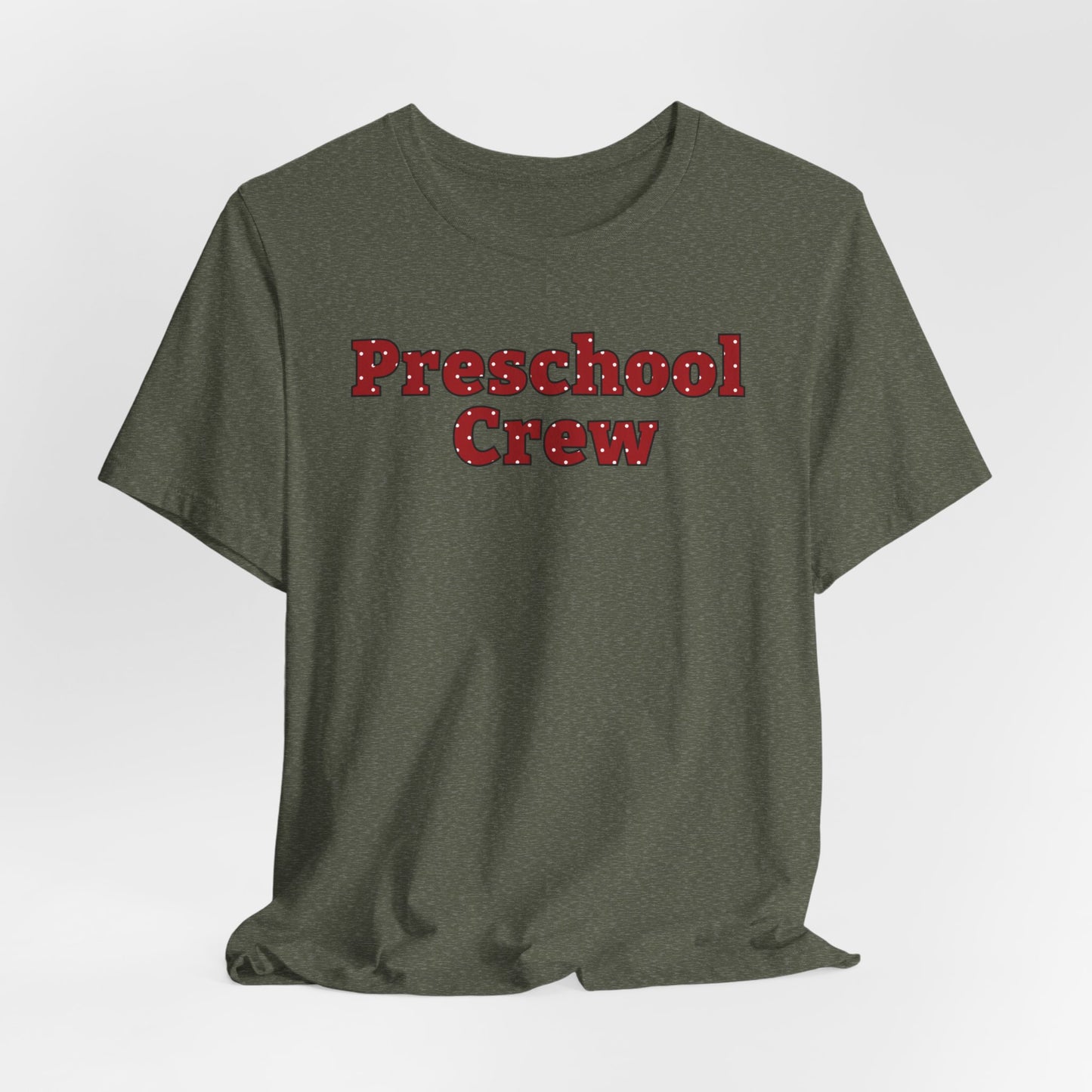 Custom Unisex Red Polka Dot Preschool Crew T-Shirt