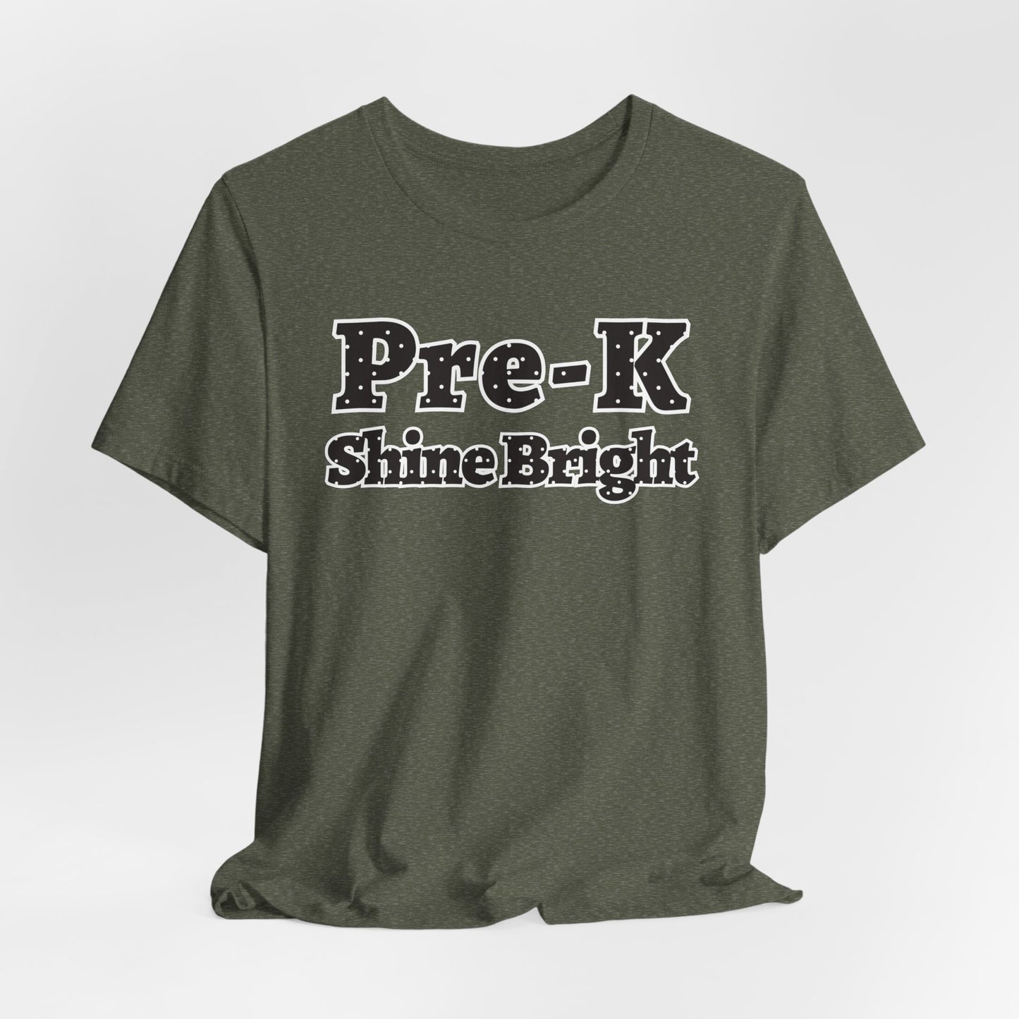 Custom Unisex Black Polka Dot Shine Bright Pre-K T-Shirt
