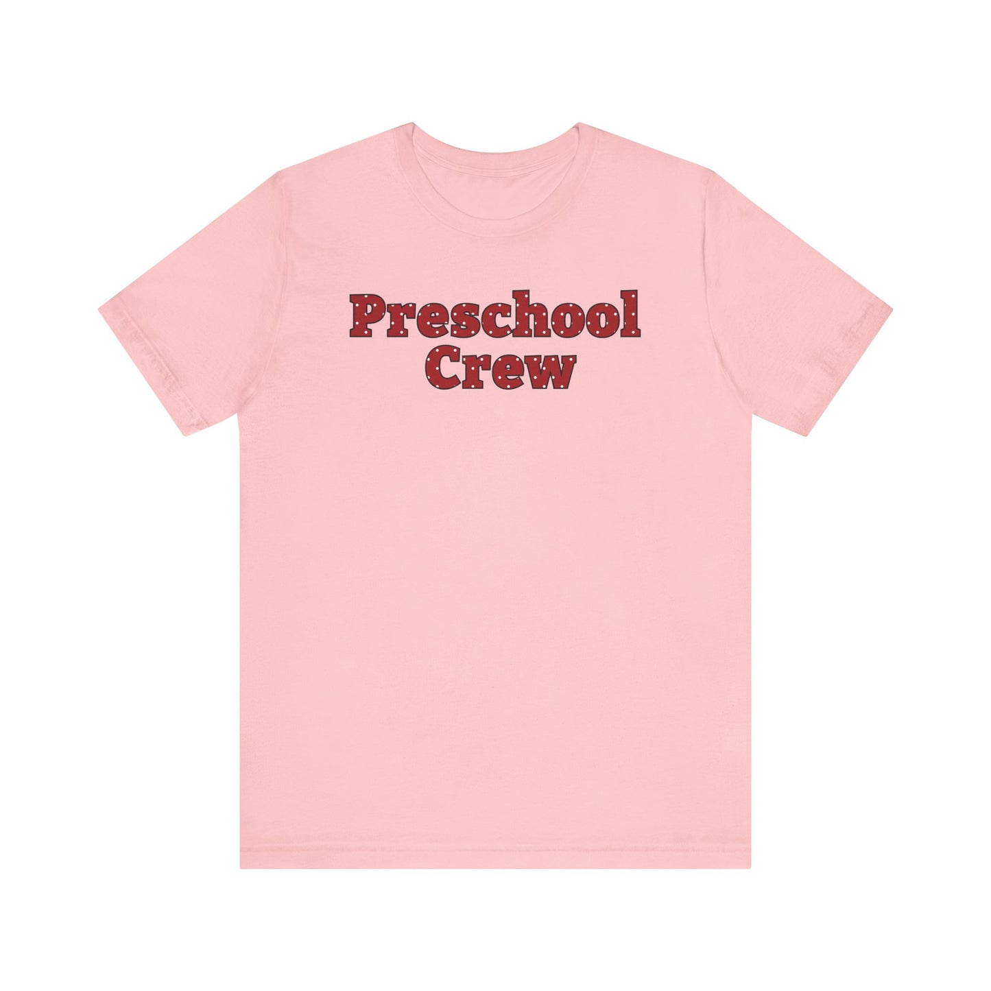Custom Unisex Red Polka Dot Preschool Crew T-Shirt