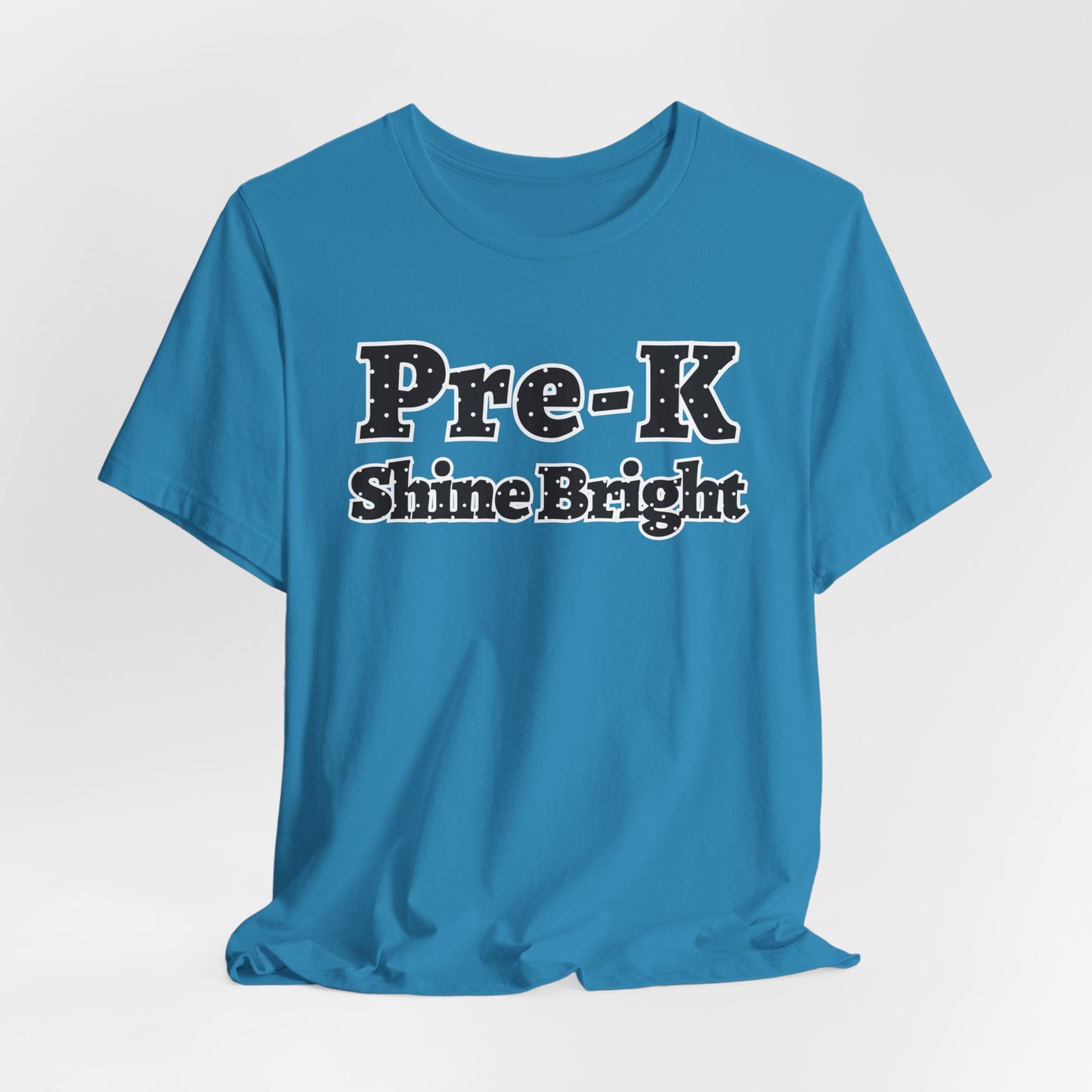 Custom Unisex Black Polka Dot Shine Bright Pre-K T-Shirt