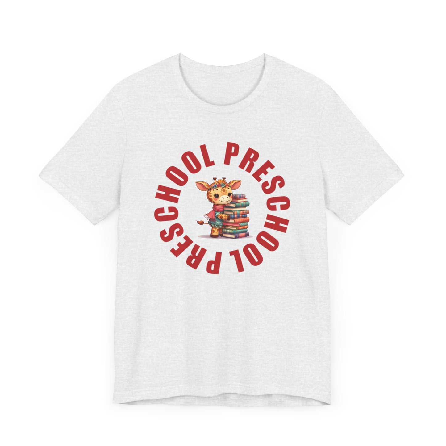 Custom Unisex Preschool Giraffe with Books T-Shirt