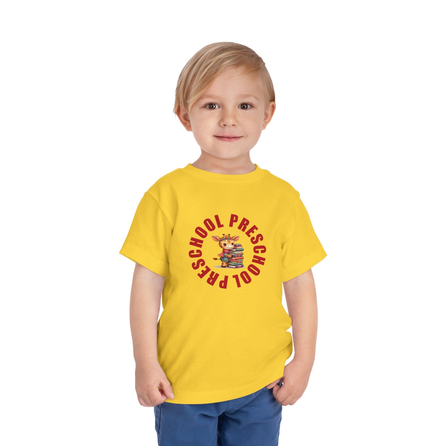 Custom Preschool Giraffe with Books T-Shirt