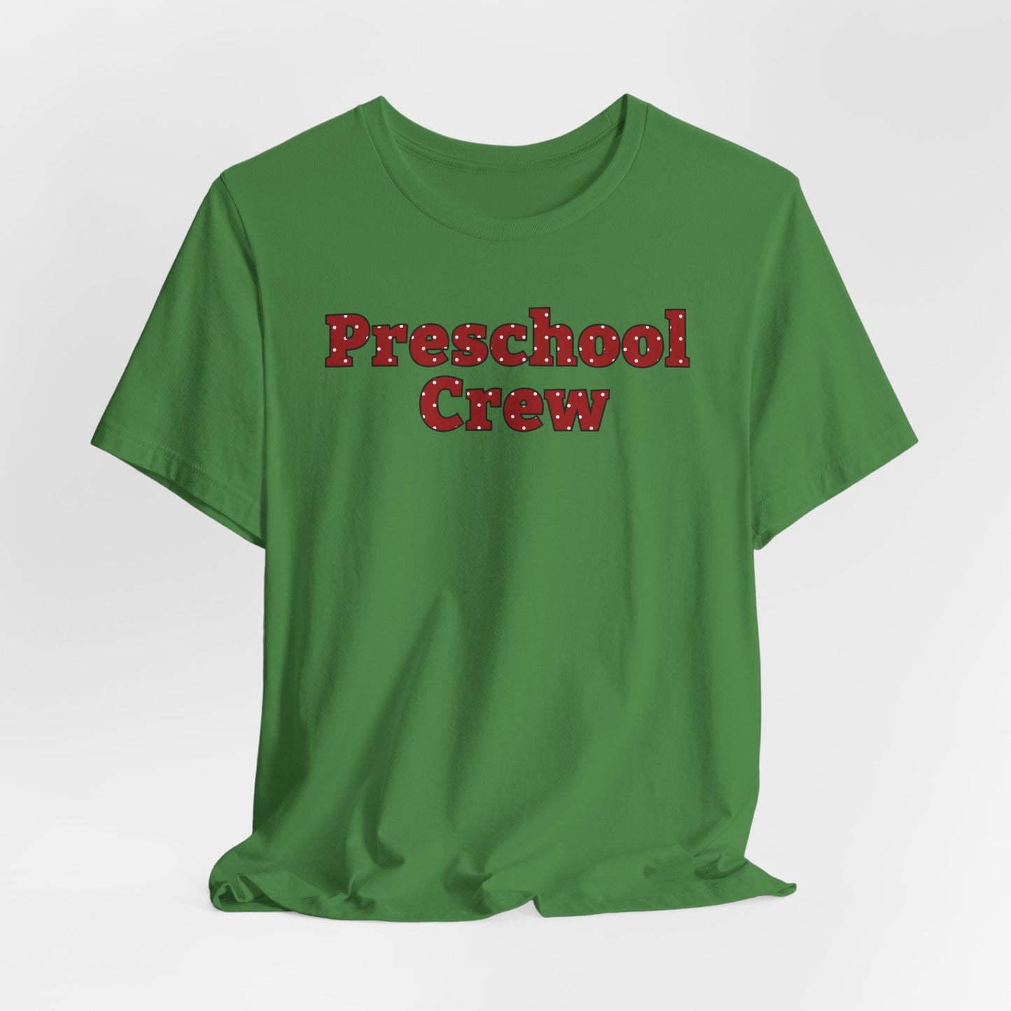 Custom Unisex Red Polka Dot Preschool Crew T-Shirt