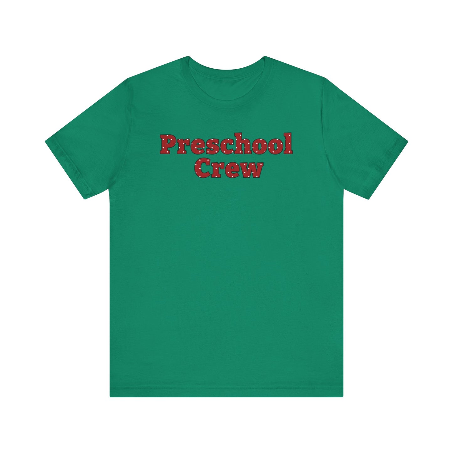 Custom Unisex Red Polka Dot Preschool Crew T-Shirt