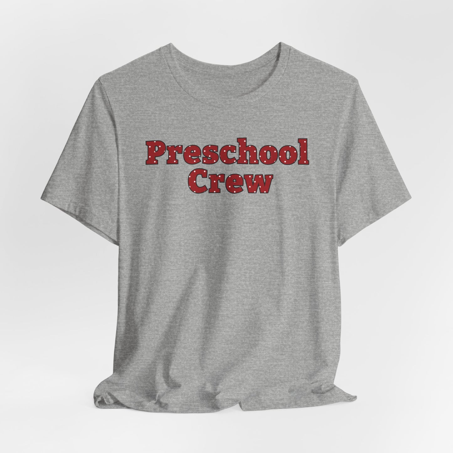Custom Unisex Red Polka Dot Preschool Crew T-Shirt