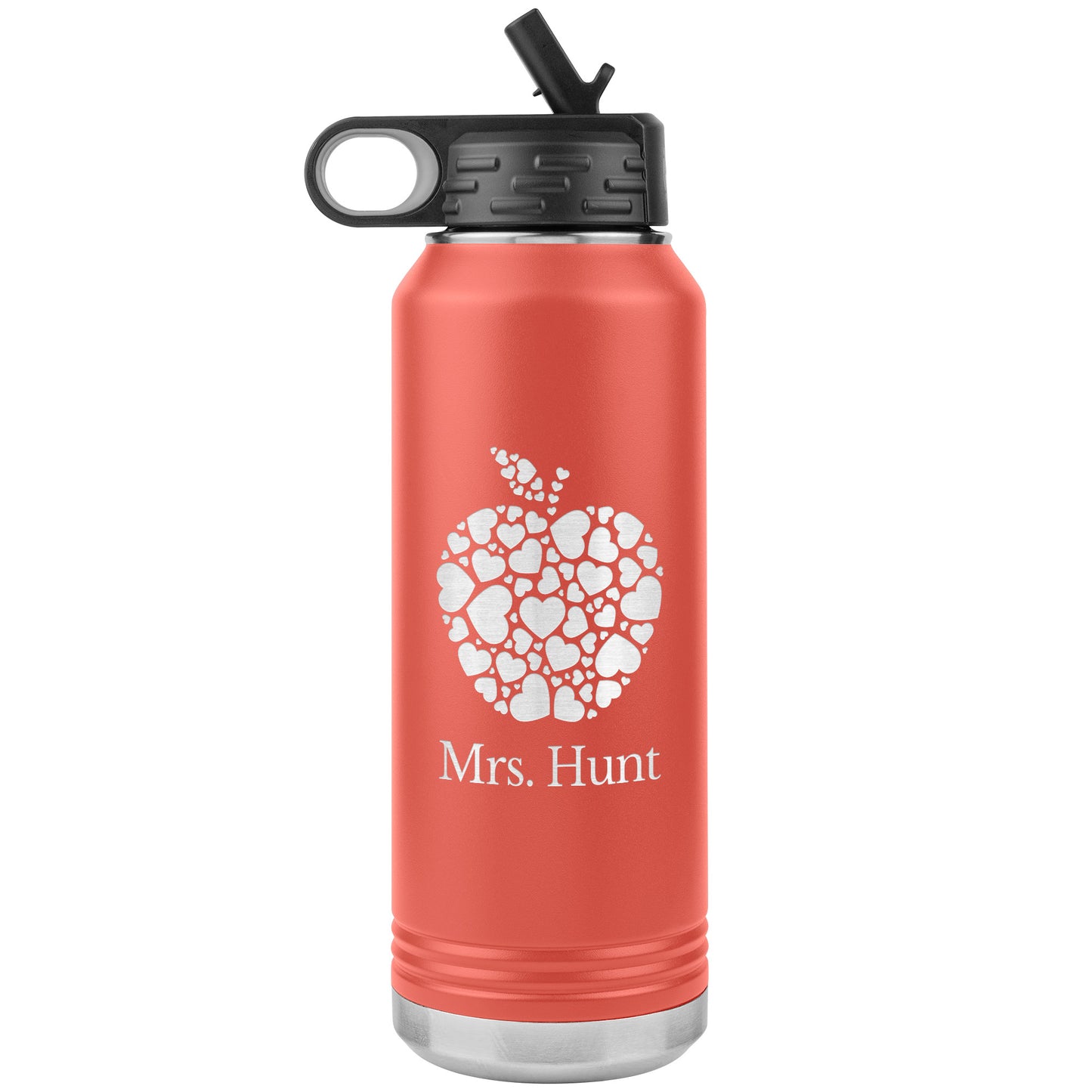 Custom Apple Heart Water Bottle Tumbler