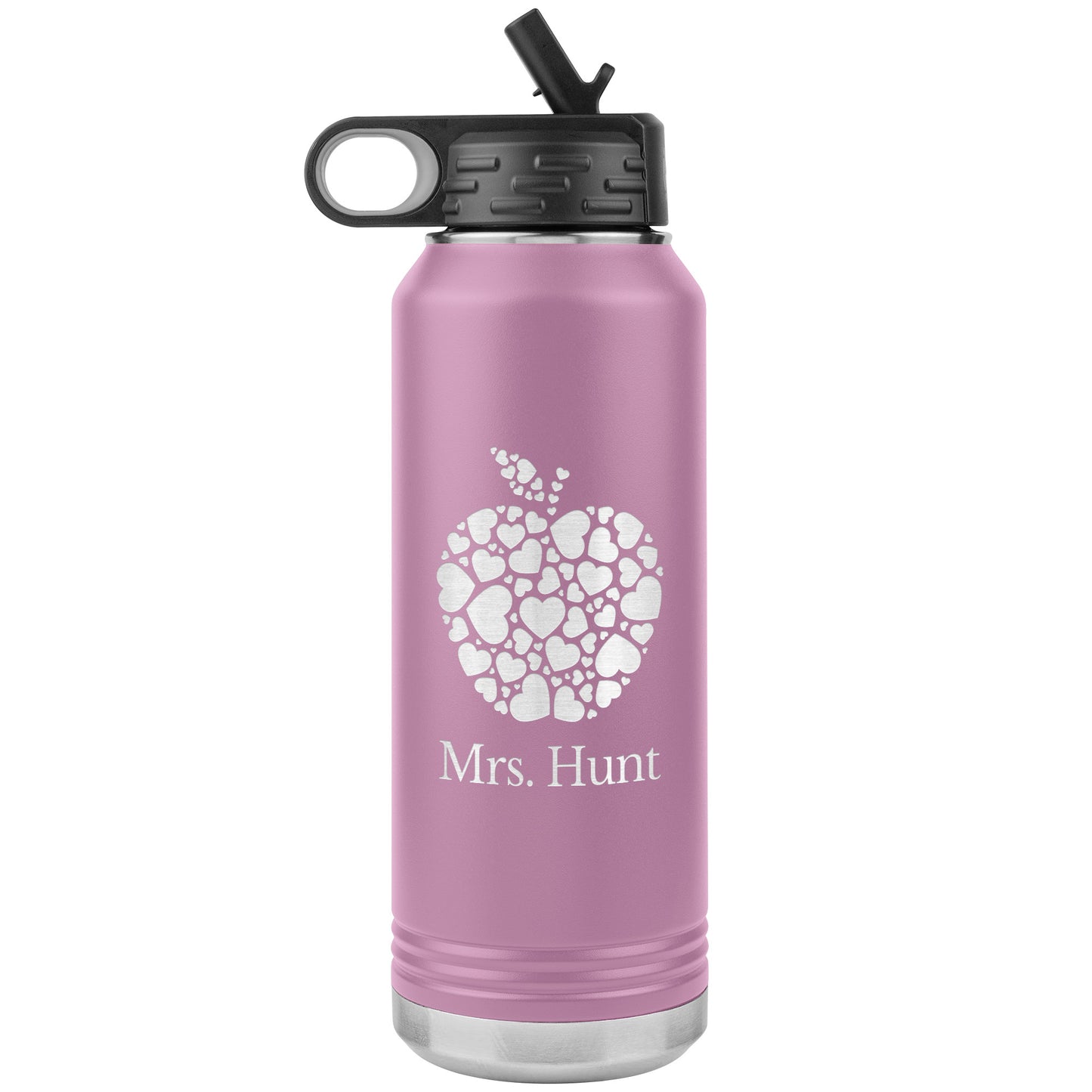 Custom Apple Heart Water Bottle Tumbler