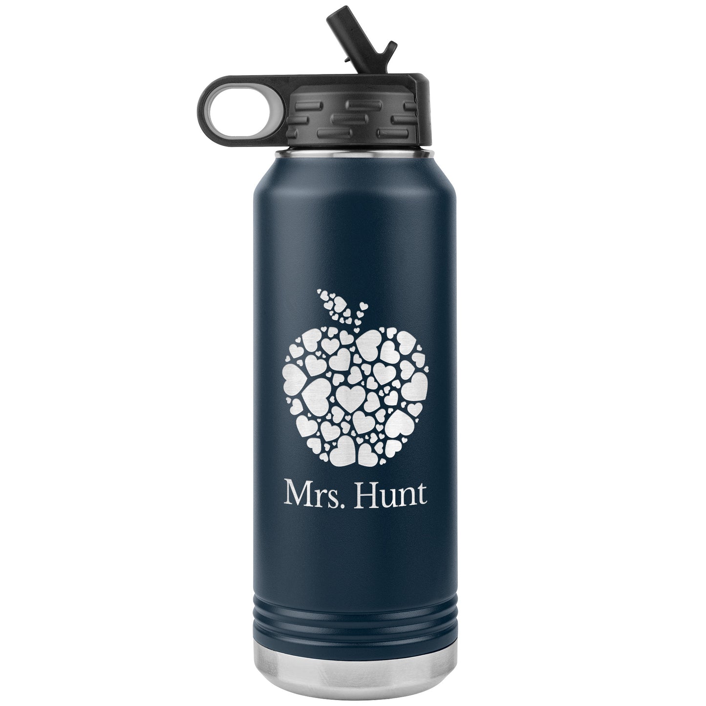 Custom Apple Heart Water Bottle Tumbler