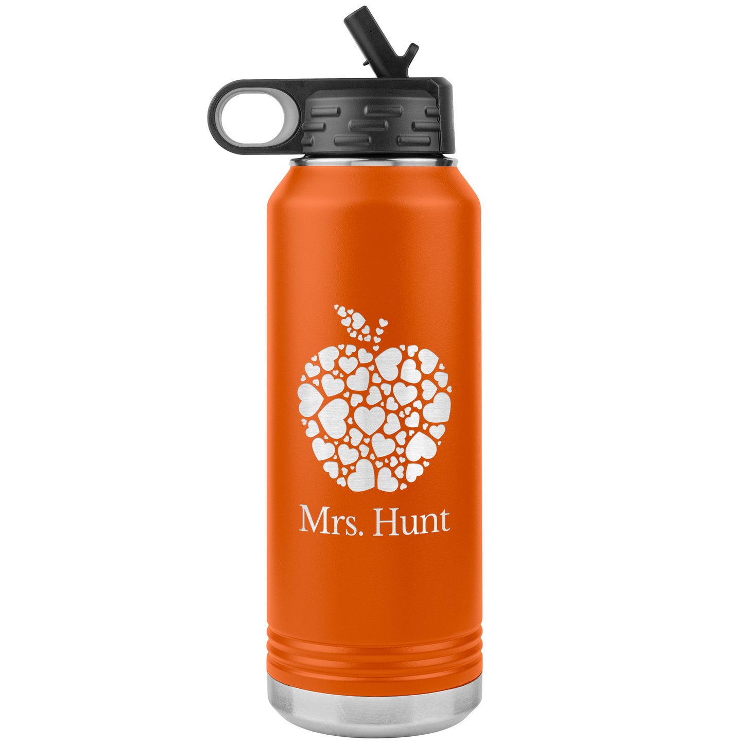 Custom Apple Heart Water Bottle Tumbler