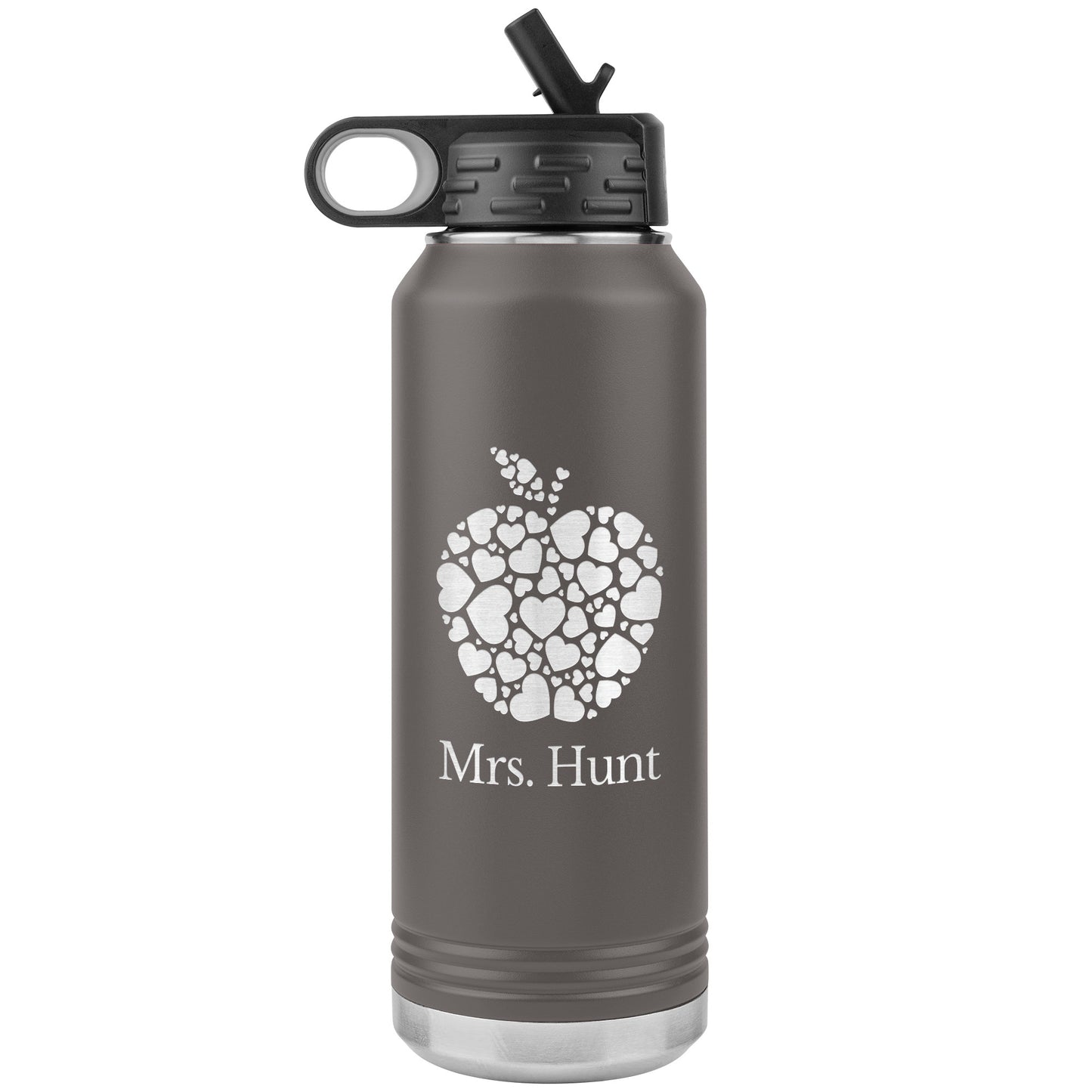 Custom Apple Heart Water Bottle Tumbler