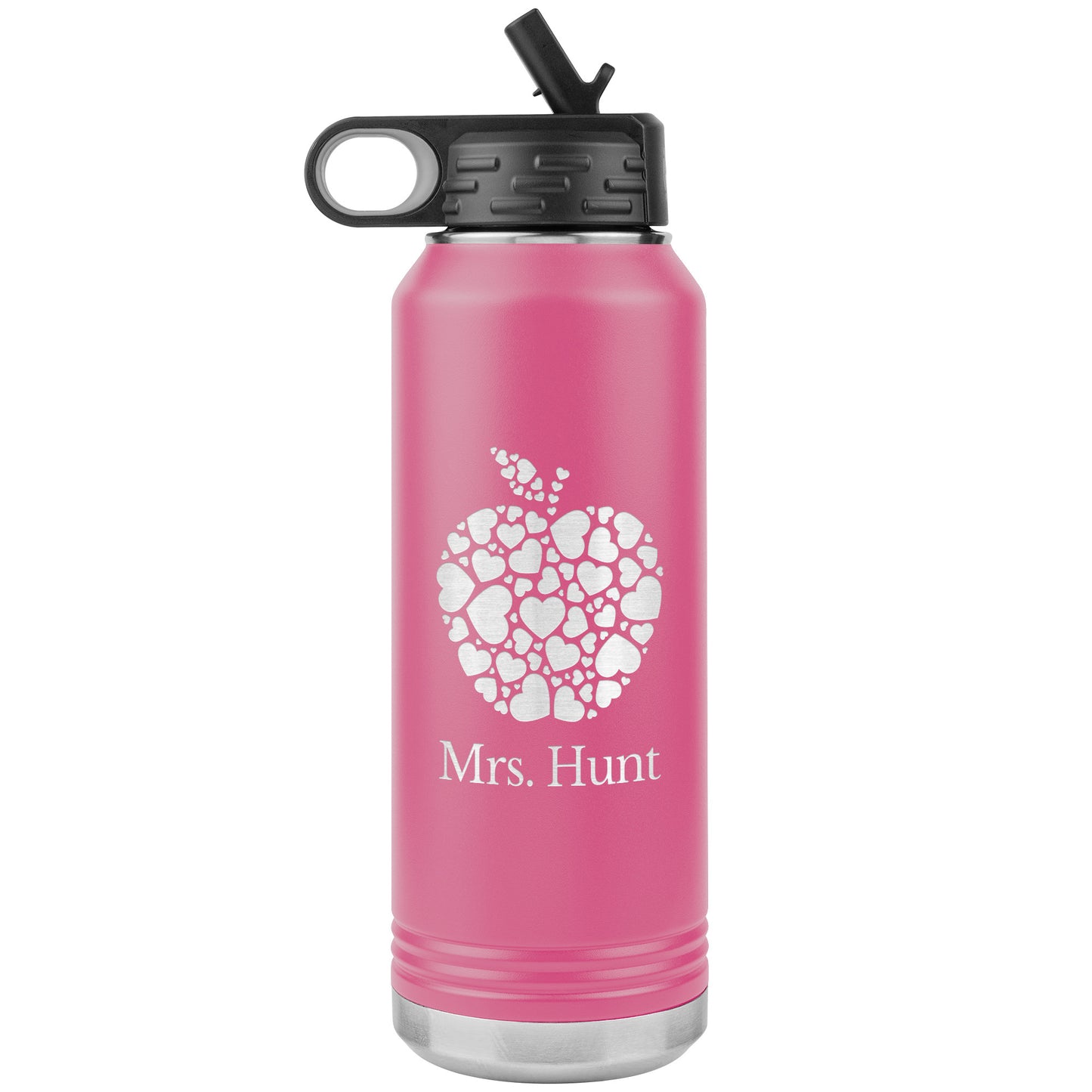 Custom Apple Heart Water Bottle Tumbler