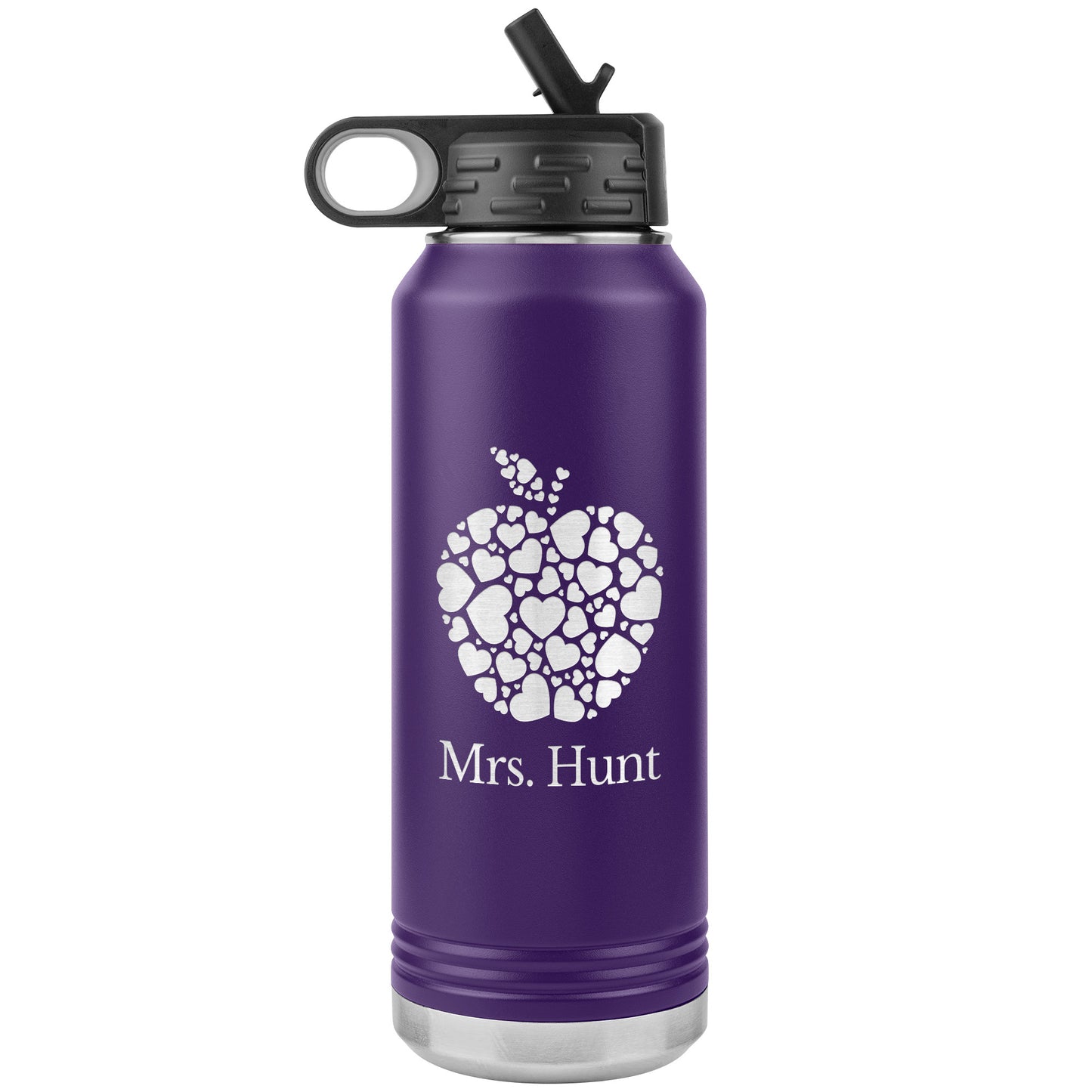 Custom Apple Heart Water Bottle Tumbler