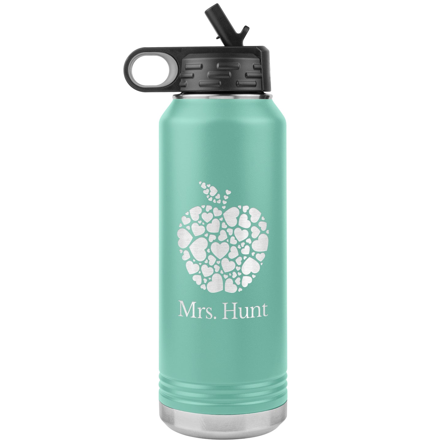 Custom Apple Heart Water Bottle Tumbler