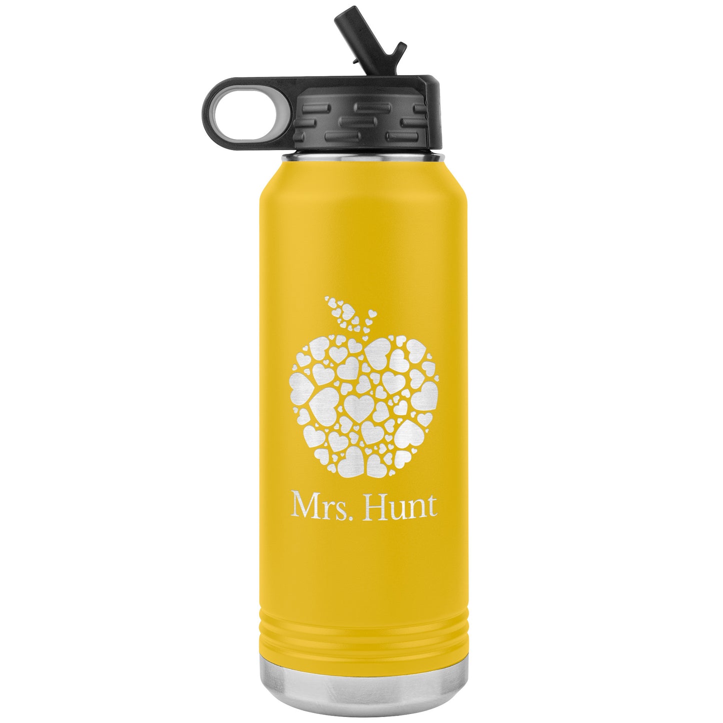 Custom Apple Heart Water Bottle Tumbler