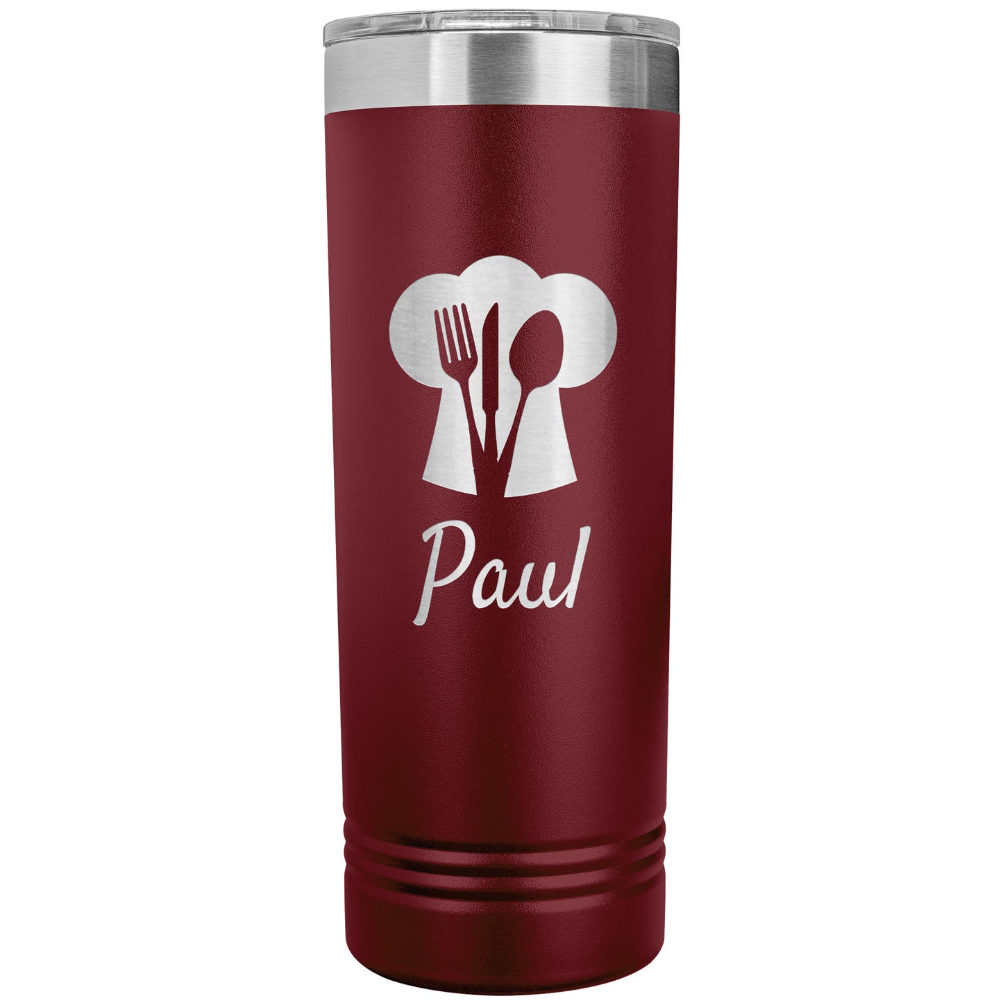 Custom Chef's Hat Utensil Skinny Travel Tumbler