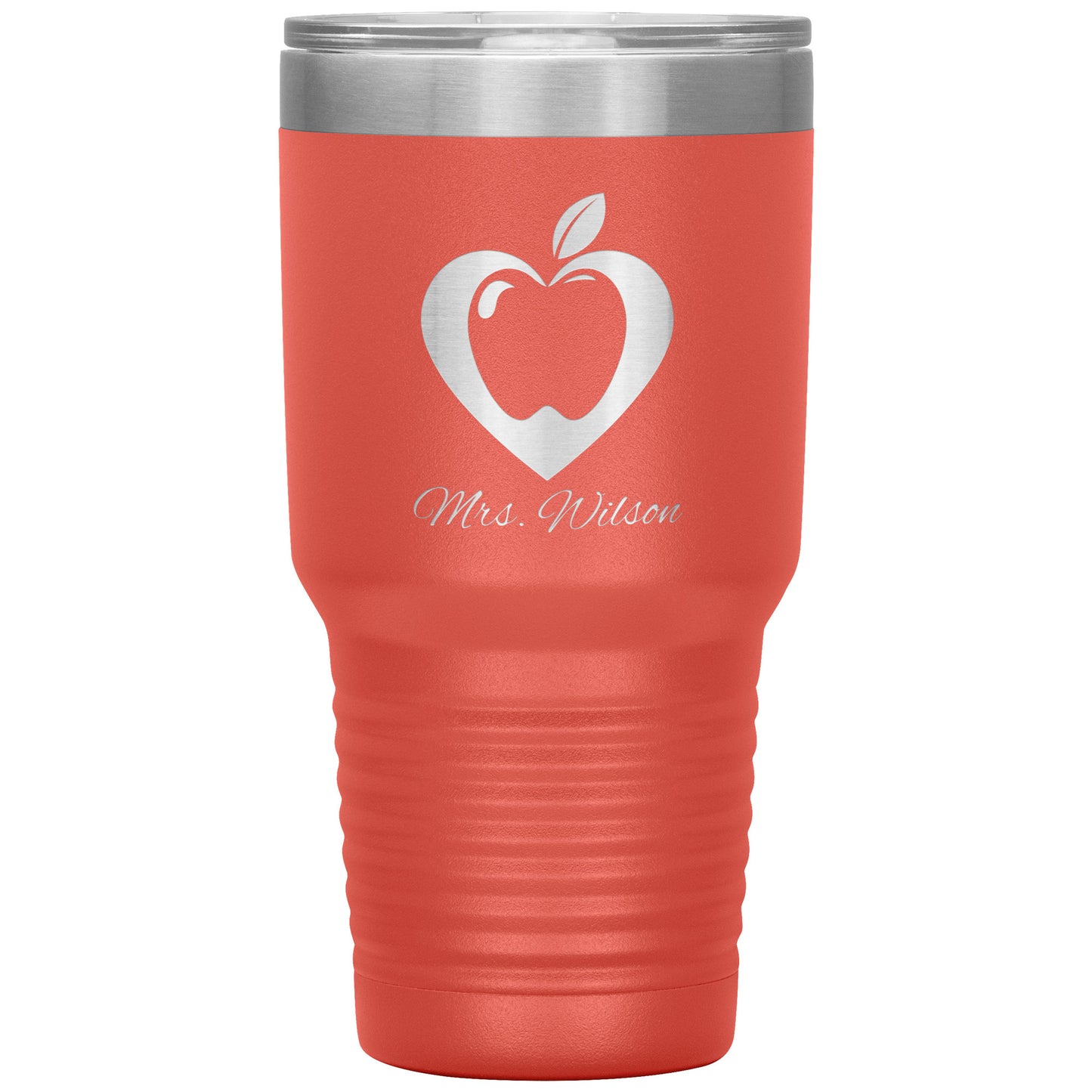 Custom Heart Apple 30oz Travel Tumbler