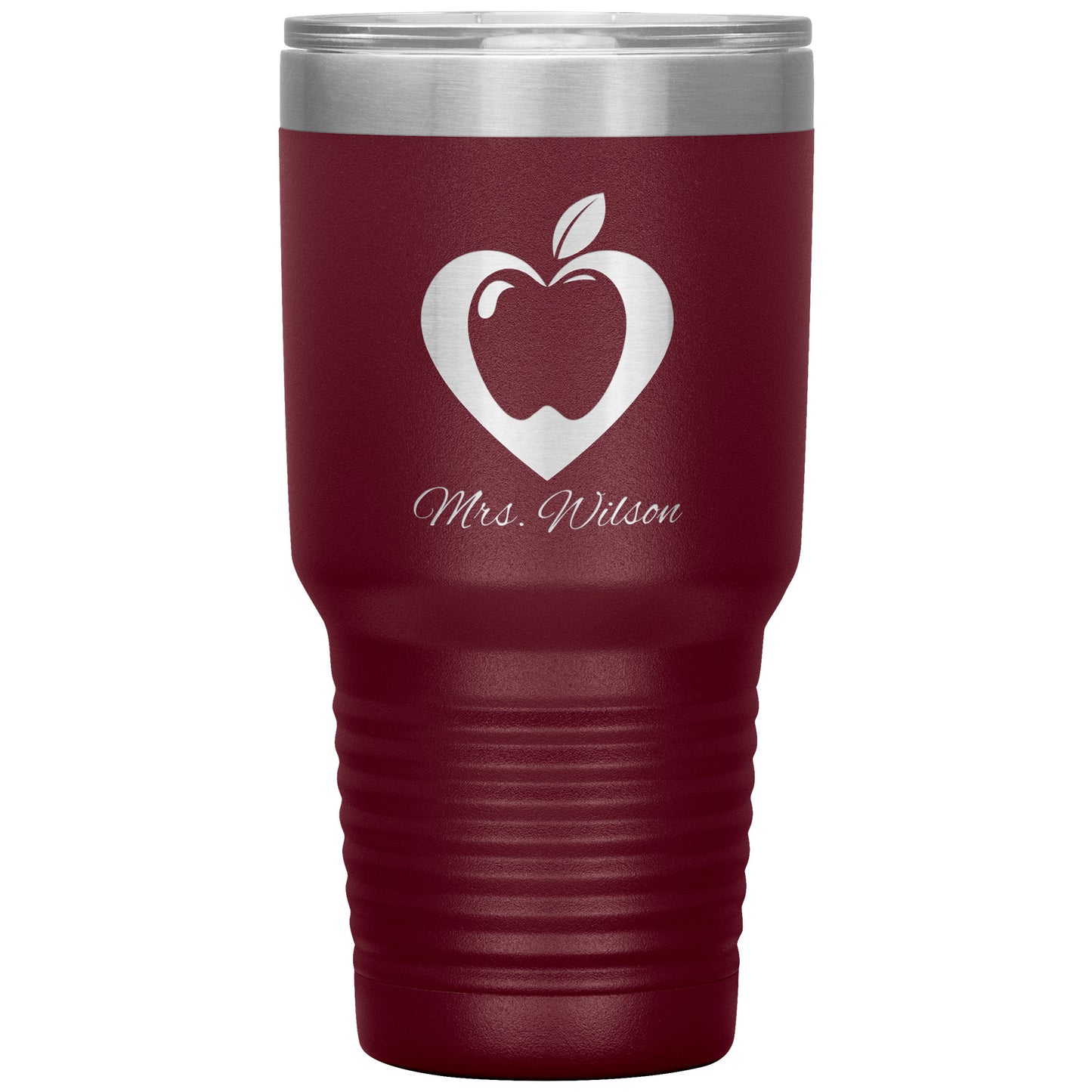 Custom Heart Apple 30oz Travel Tumbler
