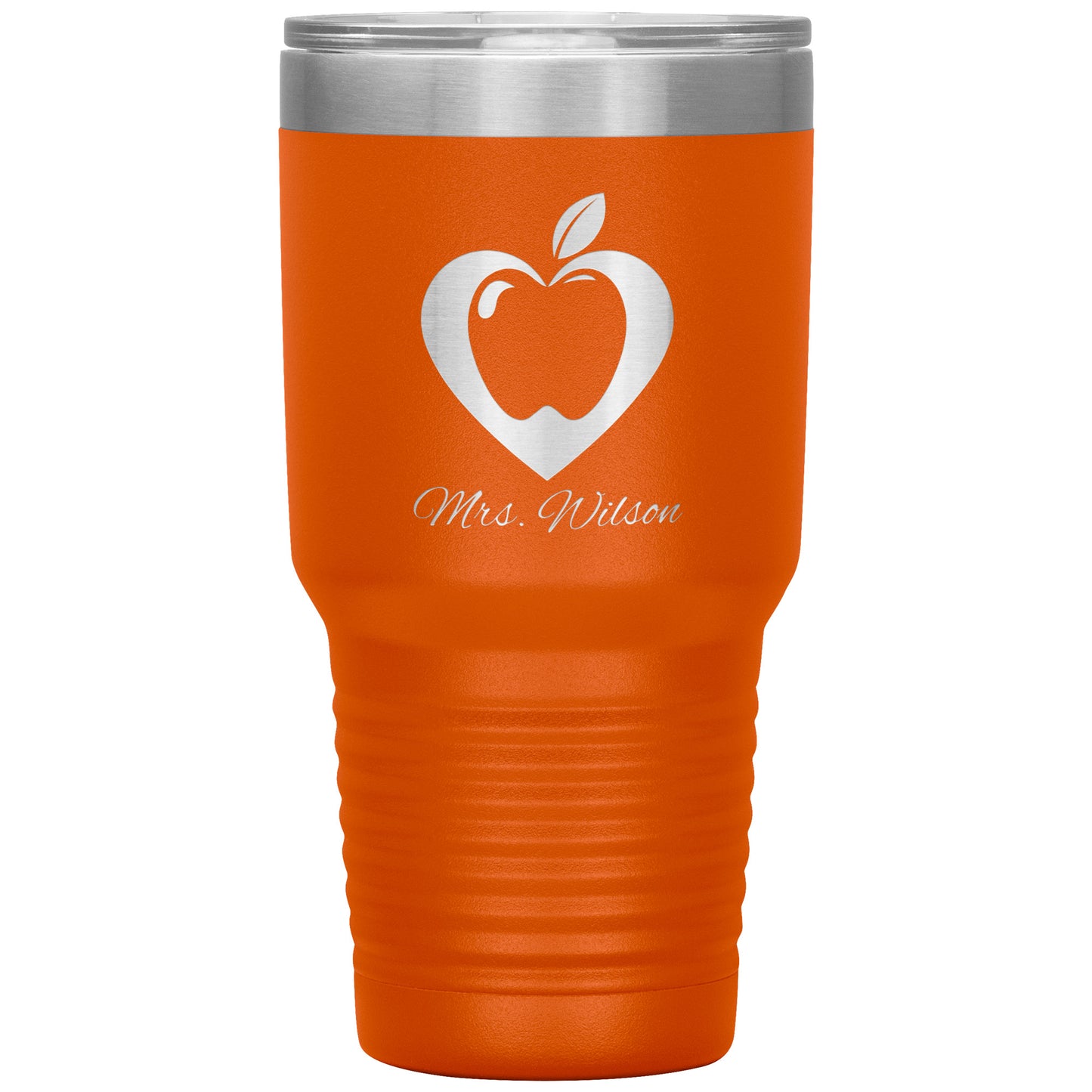 Custom Heart Apple 30oz Travel Tumbler