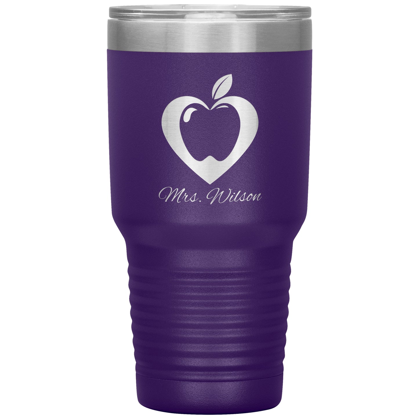 Custom Heart Apple 30oz Travel Tumbler
