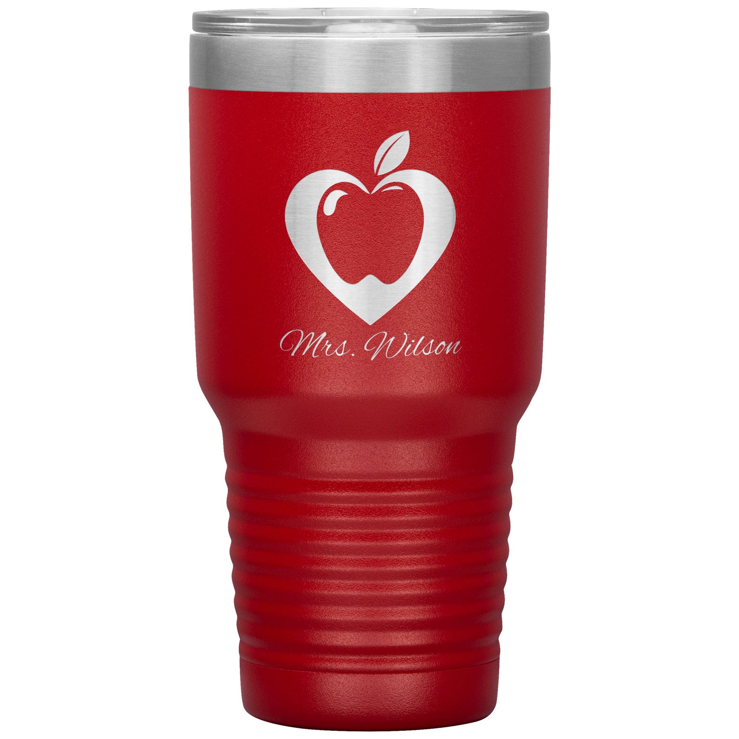 Custom Heart Apple 30oz Travel Tumbler