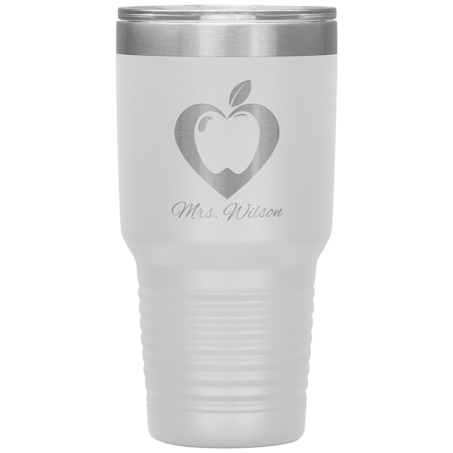 Custom Heart Apple 30oz Travel Tumbler