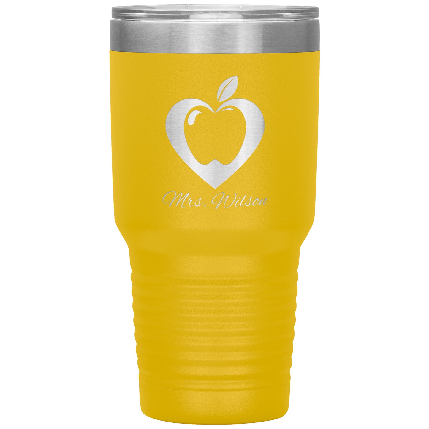 Custom Heart Apple 30oz Travel Tumbler