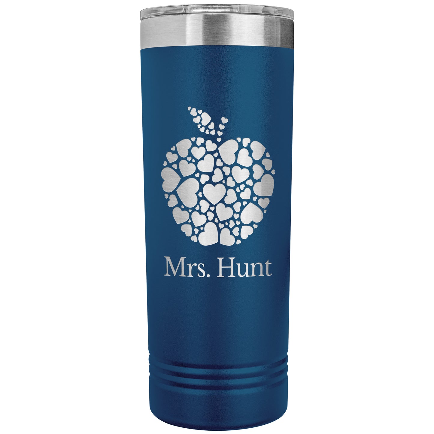 Custom Heart Apple Skinny Travel Tumbler