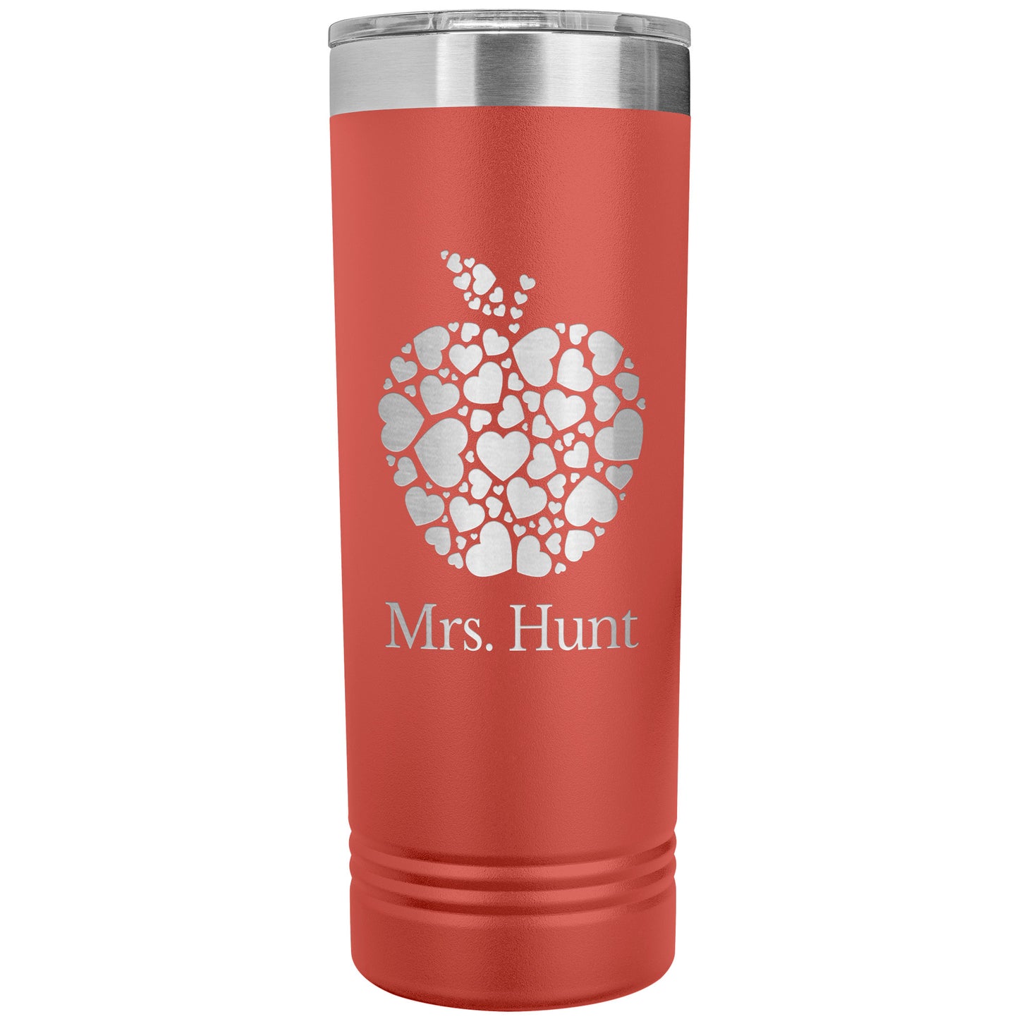 Custom Heart Apple Skinny Travel Tumbler
